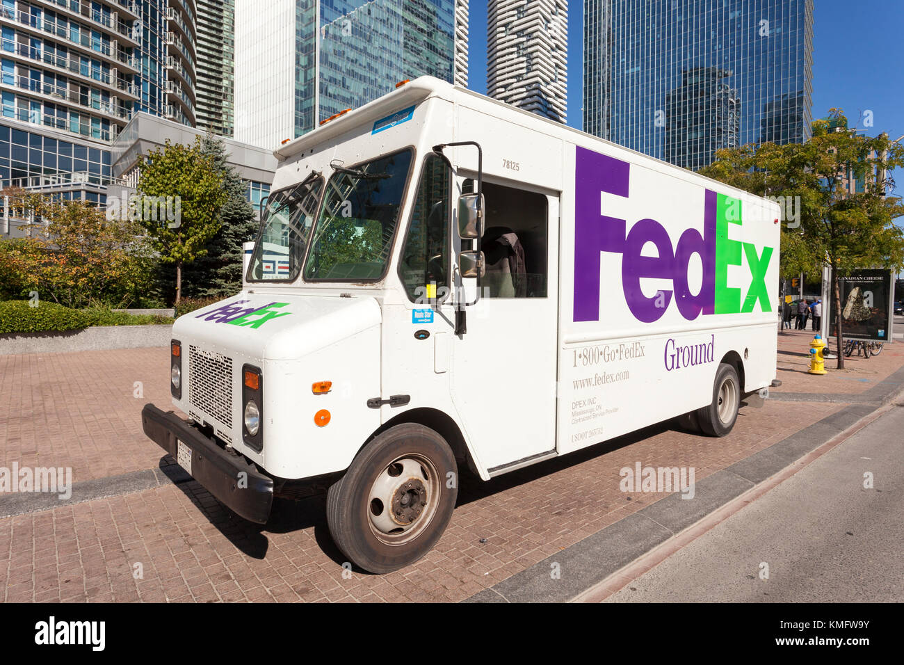 Toronto, Canada - Oct 19, 2017: FedEx Ground delivery truck in the city of Toronto. Province of Ontario, Canada Stock Photo