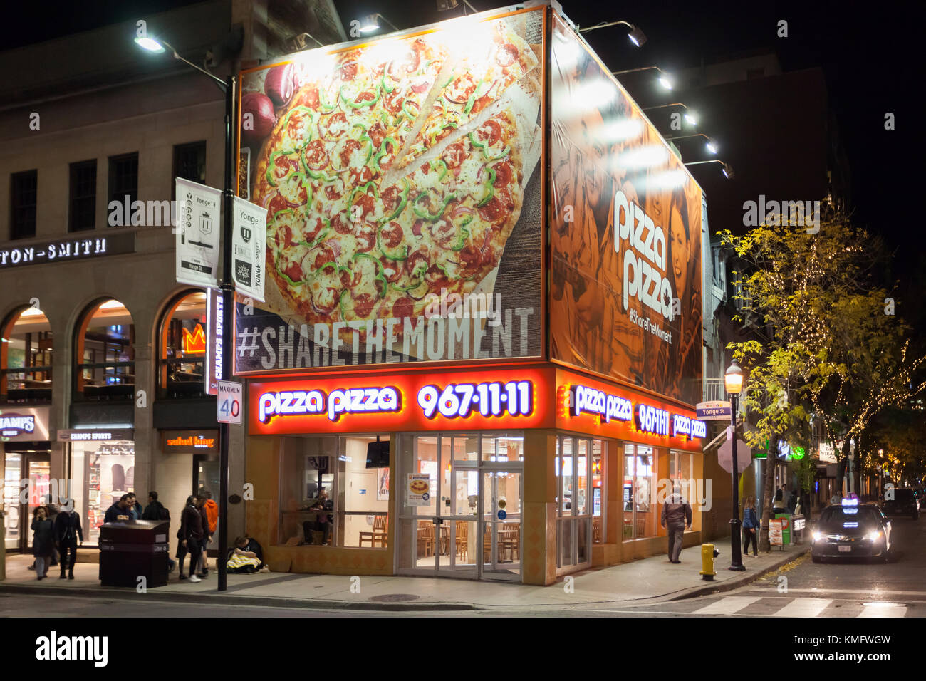 Toronto, Canada - Oct 19, 2017: Canadian fast food franchise restaurant Pizza Pizza in the city of Toronto. Pizza Pizza restaurants are mainly located Stock Photo
