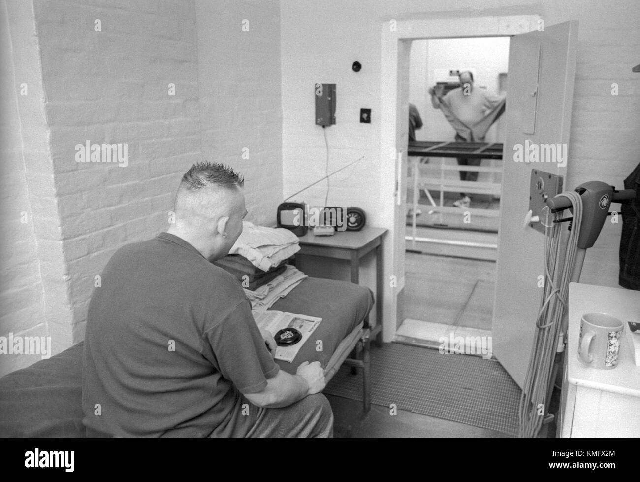 Male inmate in his prison cell, HMP Winchester prison, Winchester, Hampshire, United Kingdom. 10