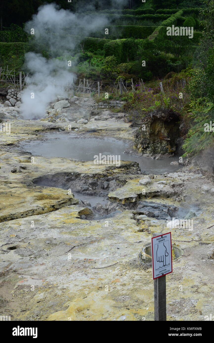 Fumarolas da Lagoa das Furnas, Sao Miguel, Azores, Acores. Geysers