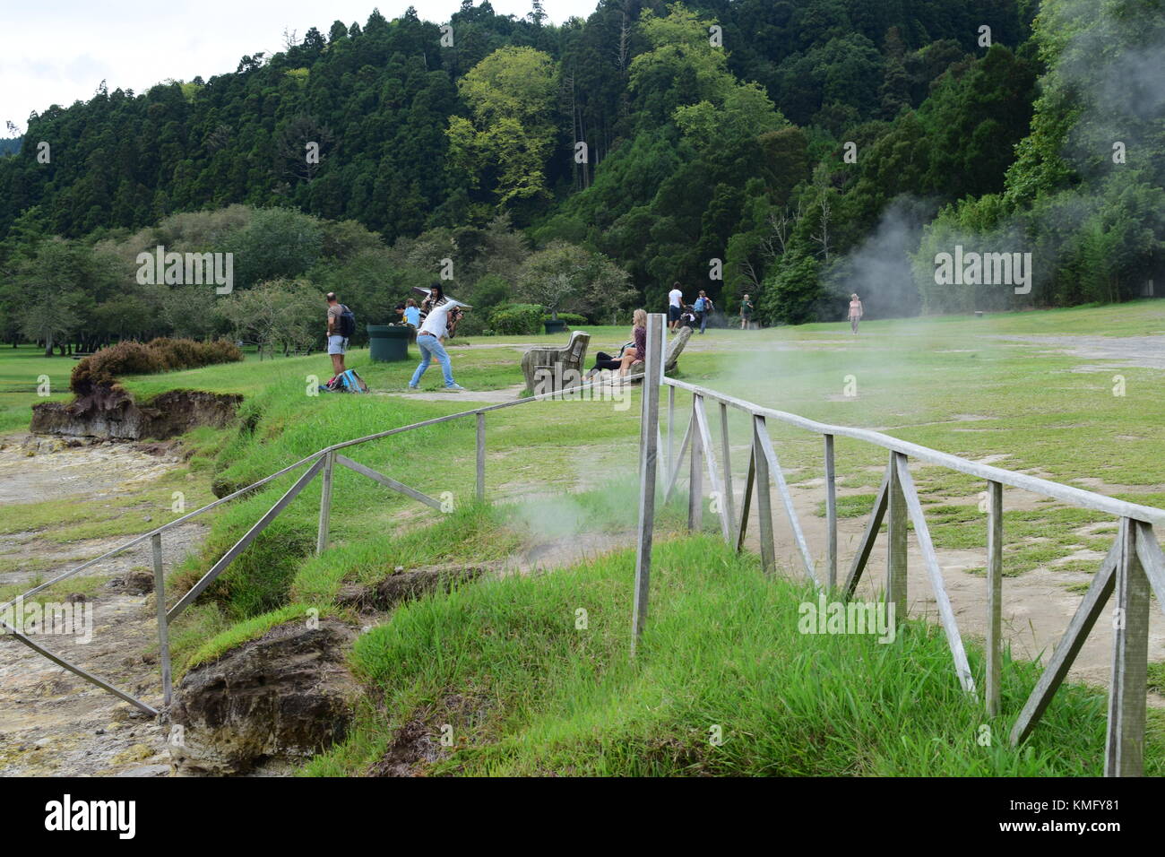 Fumarolas da Lagoa das Furnas, Sao Miguel, Azores, Acores. Geysers