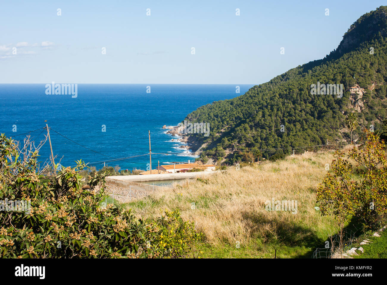 Coastal landscape of Banyalbufar, Majorca, Spain Stock Photo