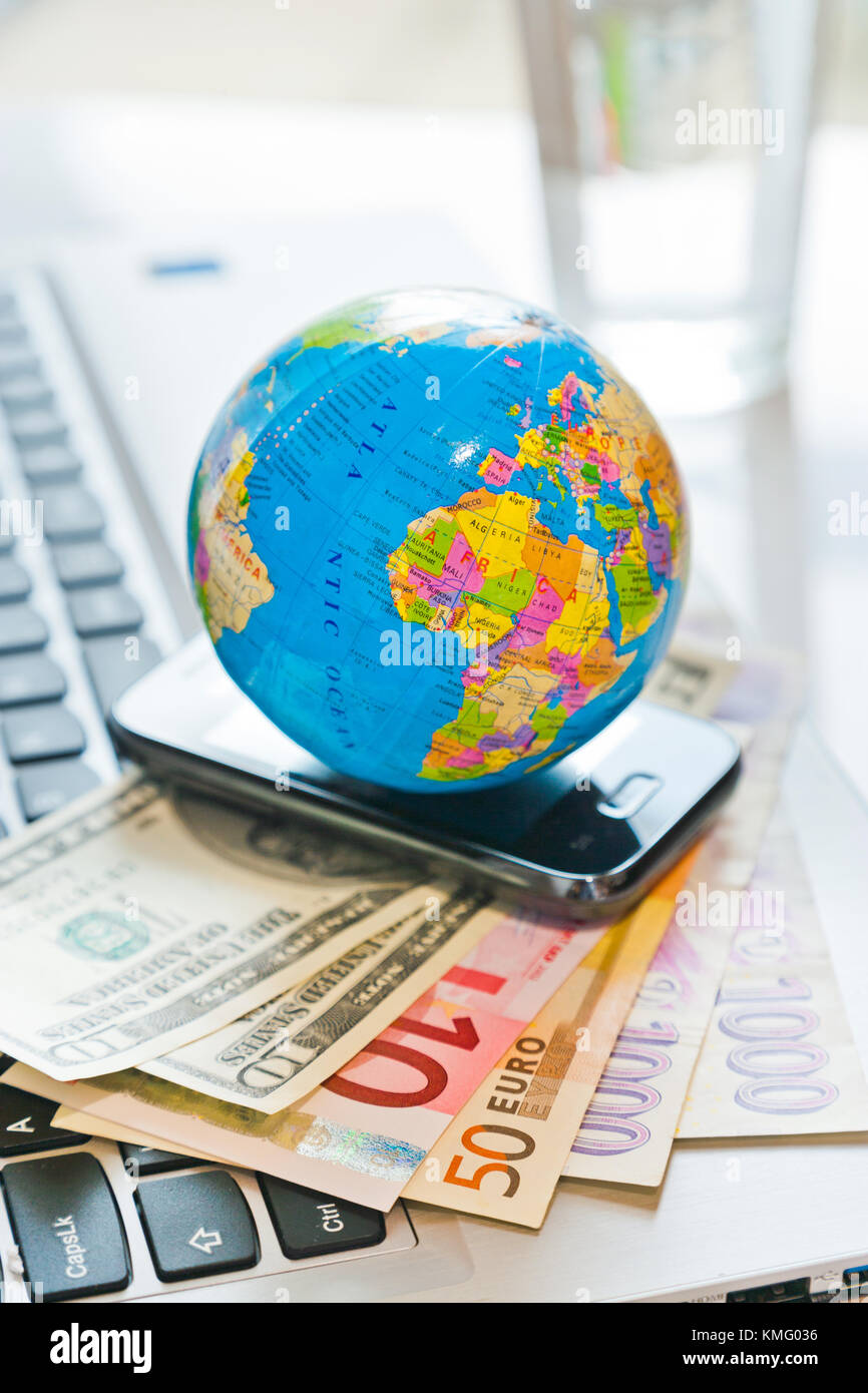 International business - foreign currency with Czech crown - economy and finance Stock Photo