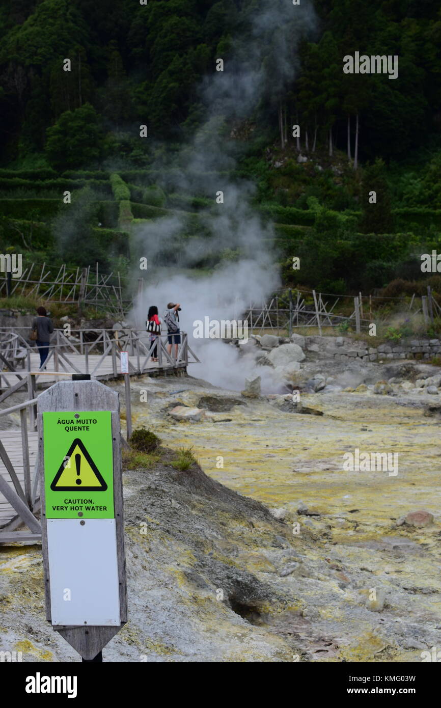 Fumarolas da Lagoa das Furnas, Sao Miguel, Azores, Acores. Geysers