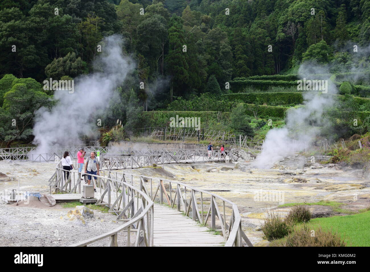 Fumarolas da Lagoa das Furnas, Sao Miguel, Azores, Acores. Geysers