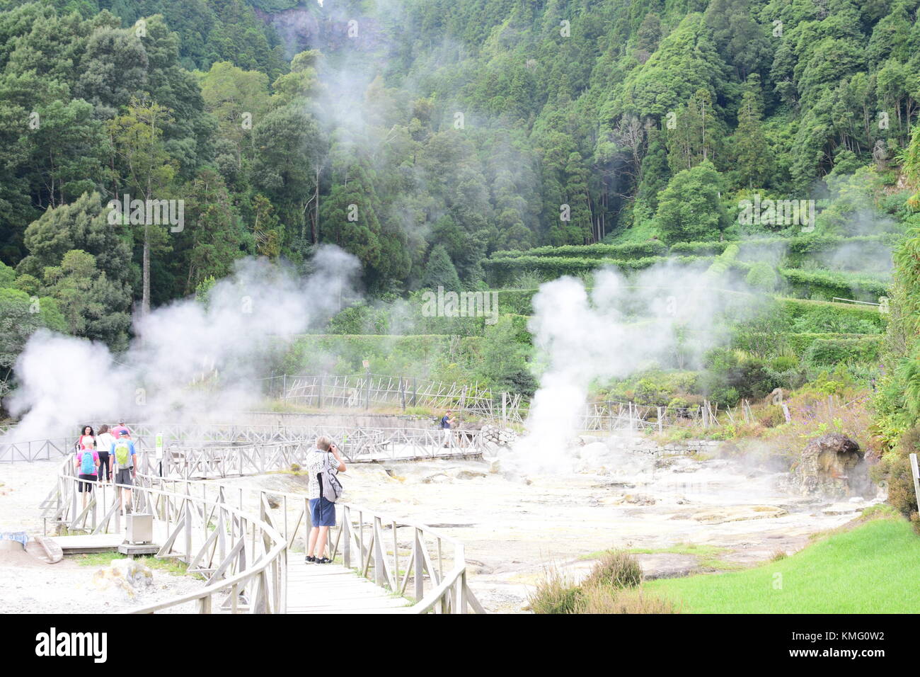 Fumarolas da Lagoa das Furnas, Sao Miguel, Azores, Acores. Geysers