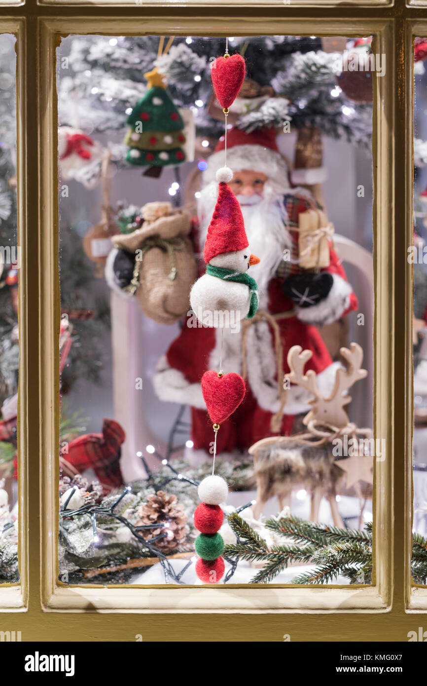 la Senza Christmas Shop Window Display Canterbury England Stock