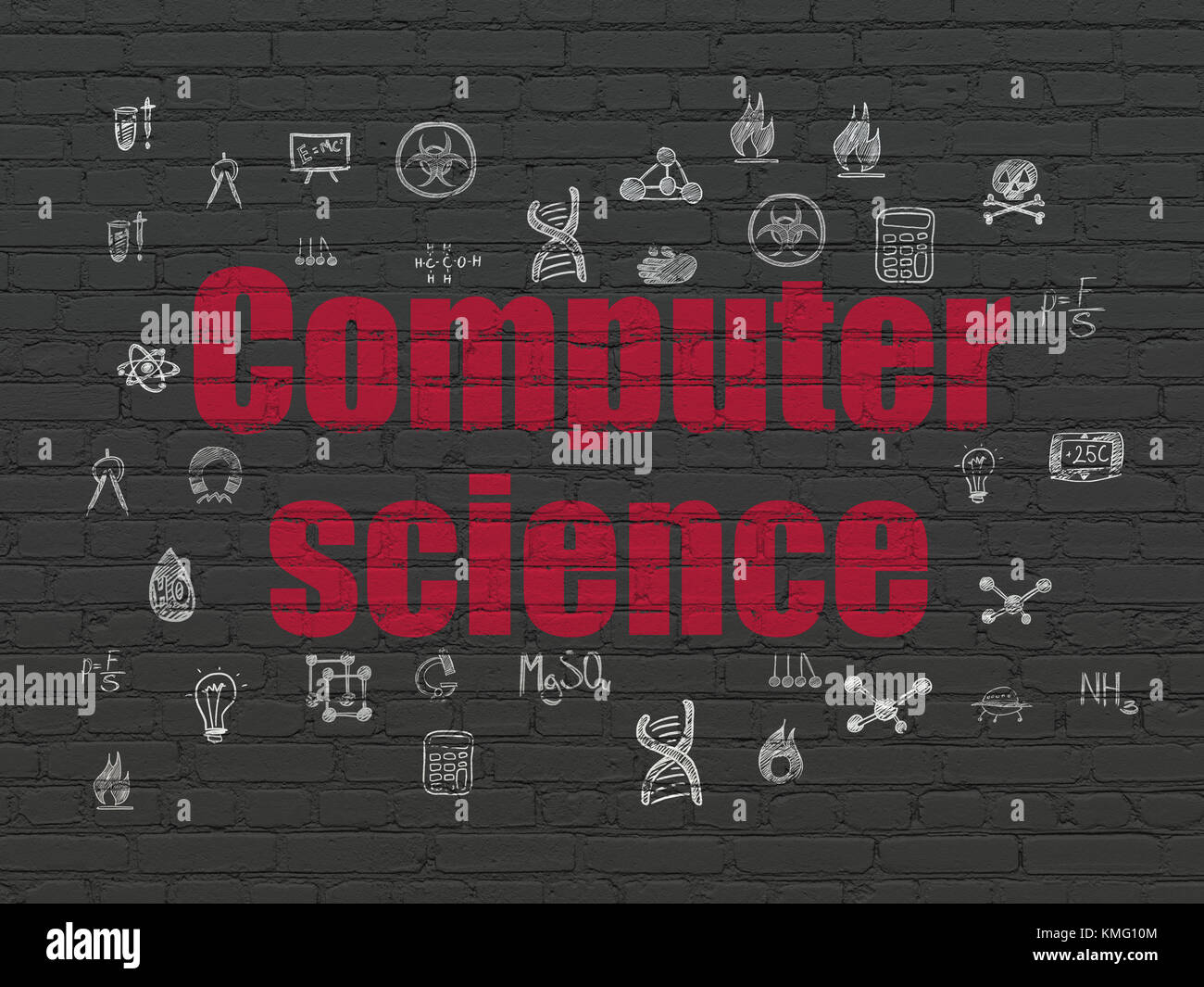 Science concept: Computer Science on wall background Stock Photo - Alamy