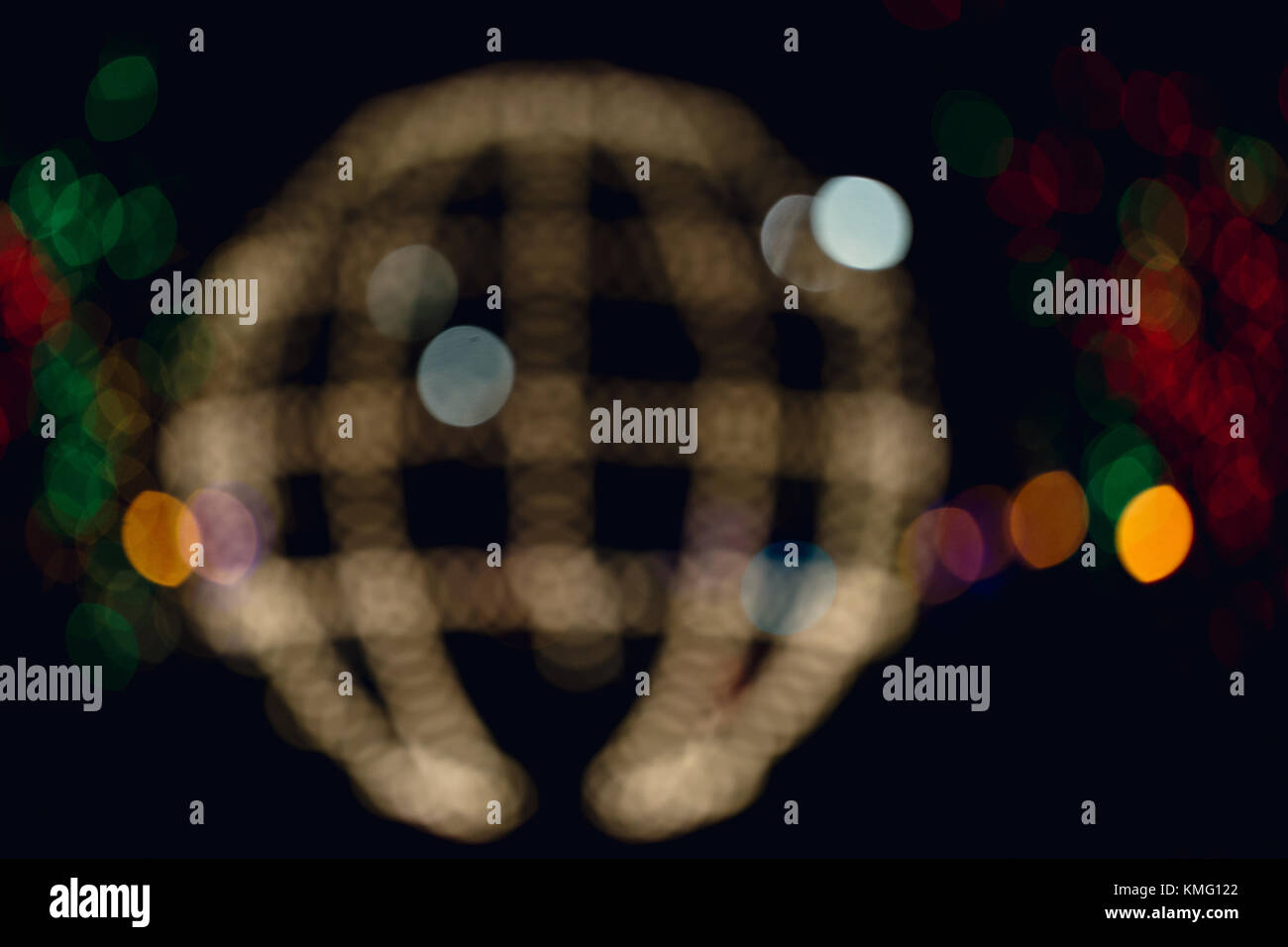 Abstract illuminated christmas sphere with various color background