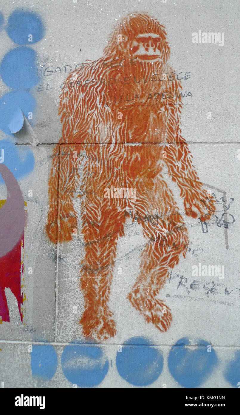 A general view of atmosphere of BIg Foot street art in palermo on September 14, 2012 in Buenos Aires, Argentina. Photo by Barry King/Alamy Stock Photo