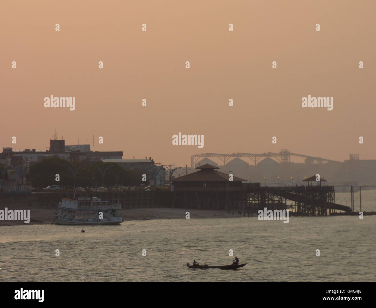 Santarem, Amazon at sunset from a ship on the Amazon Stock Photo Alamy