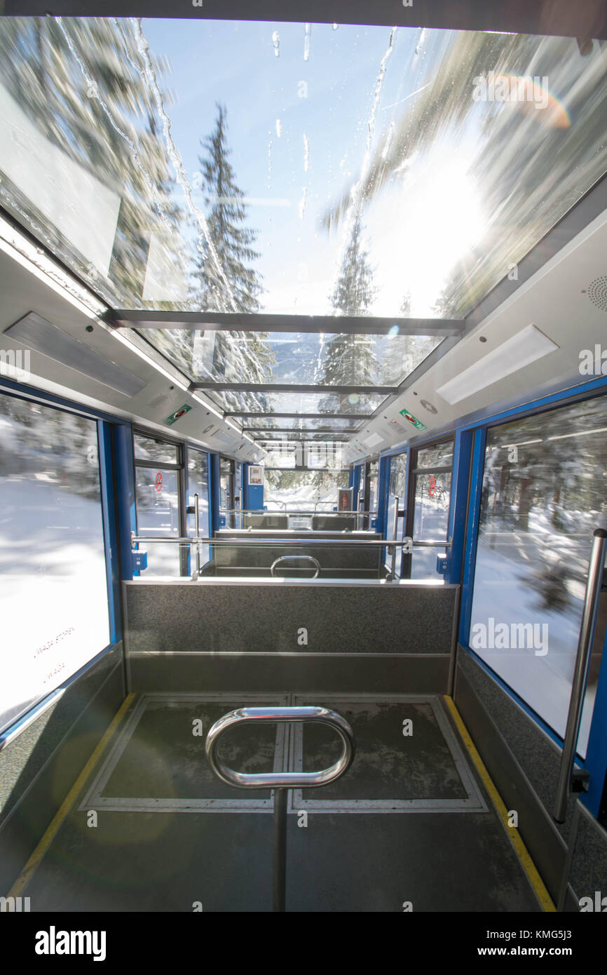 a journey on a mountain tram in Zakopane, Poland Stock Photo