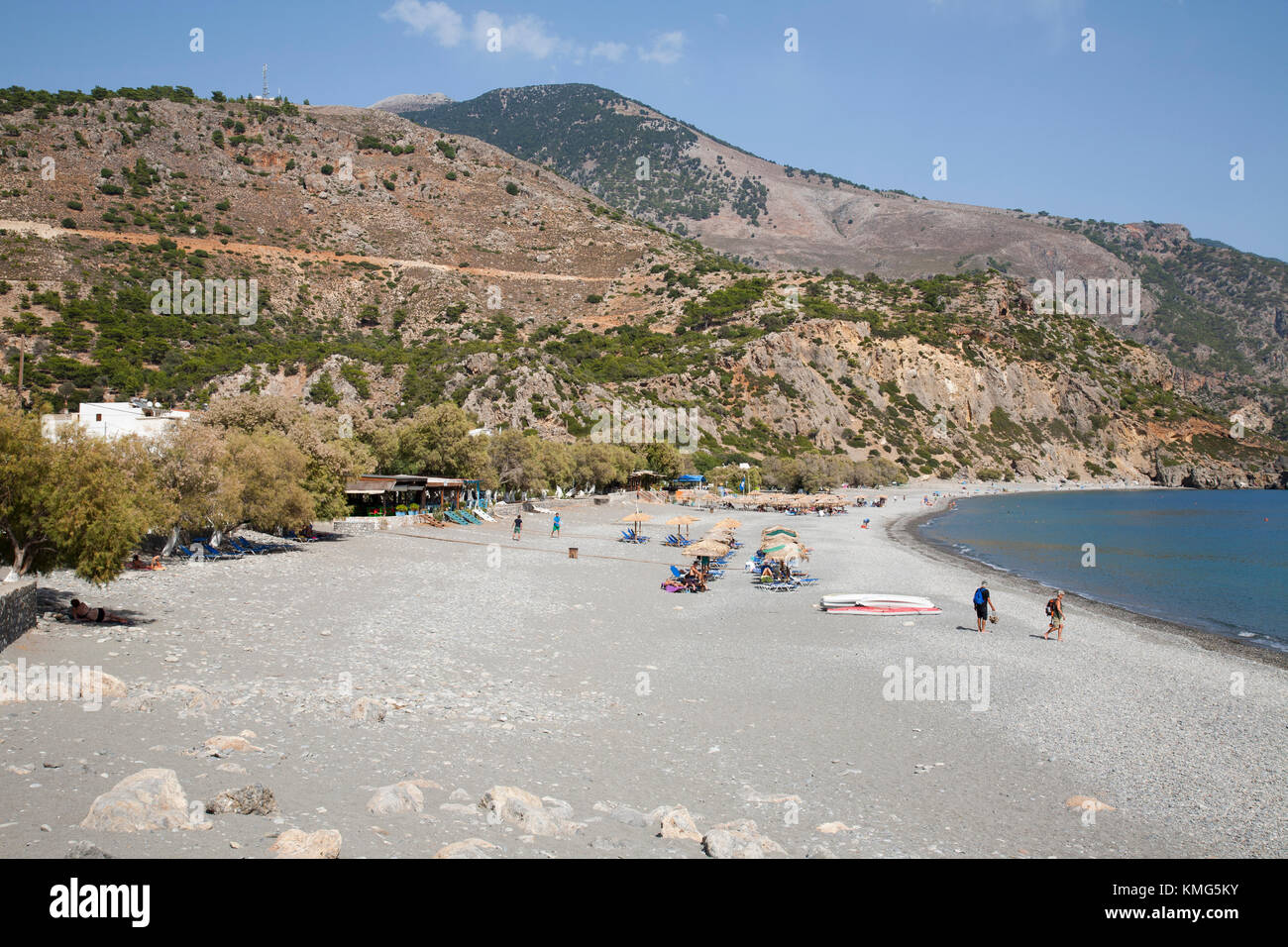 Sougia beach and village, Crete island, Greece, Europe Stock Photo