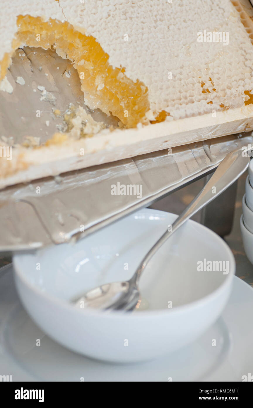Honeycomb morning breakfast cereal Stock Photo
