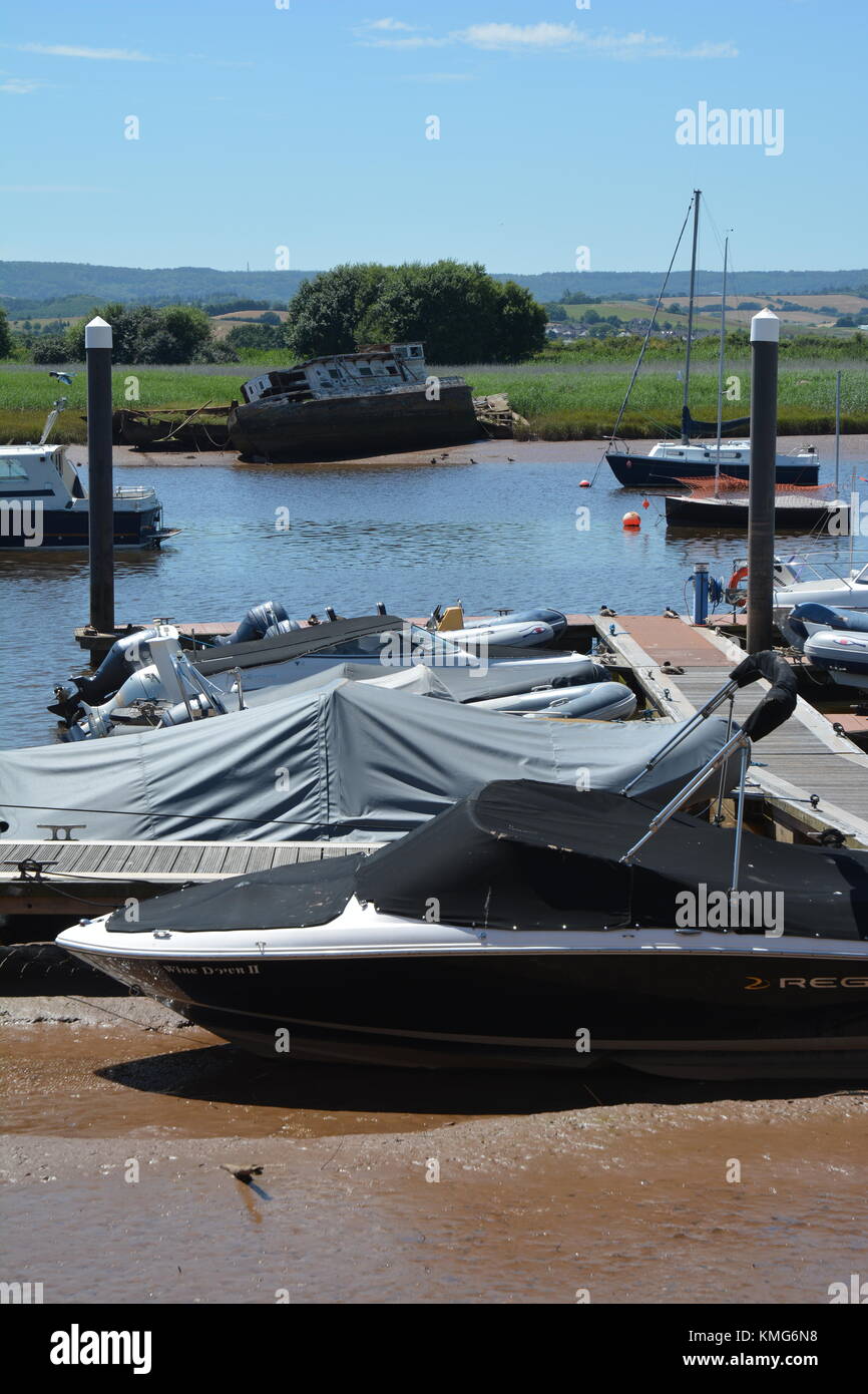 Boats on the River Exe at Topsham, Devon Stock Photo Alamy