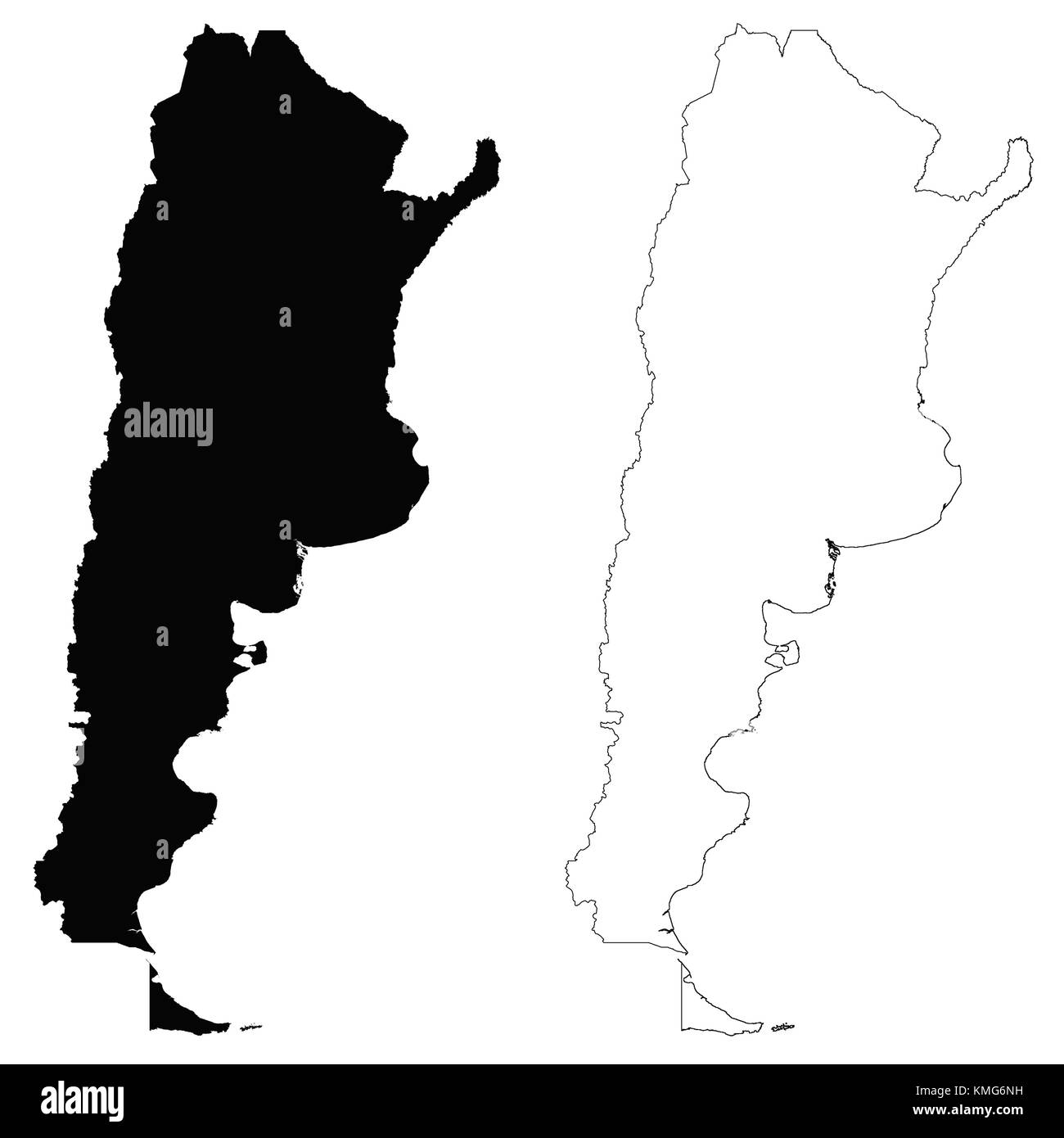 Argentina outline map Stock Vector