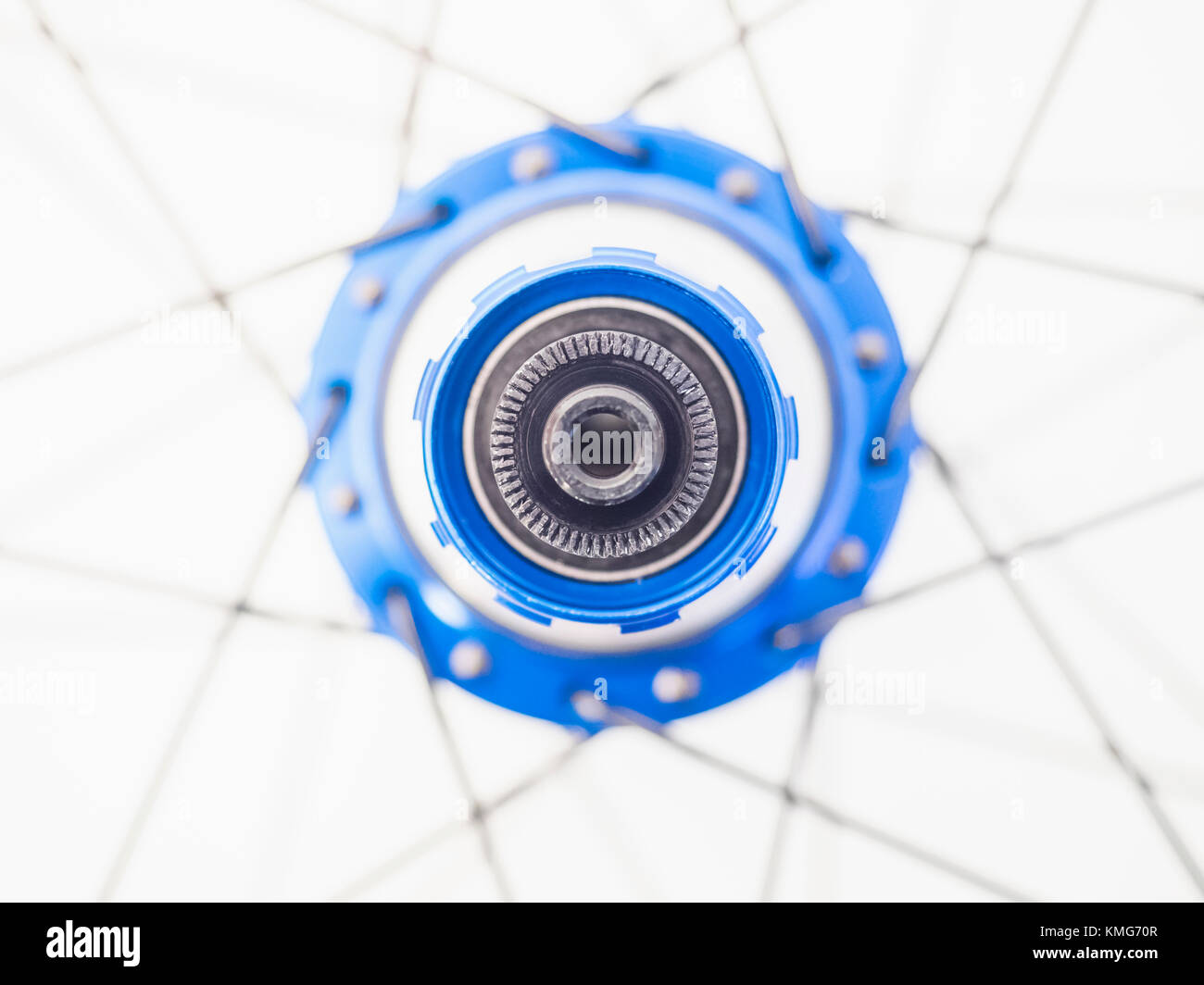Spokes and hub of lightweight bicycle Stock Photo