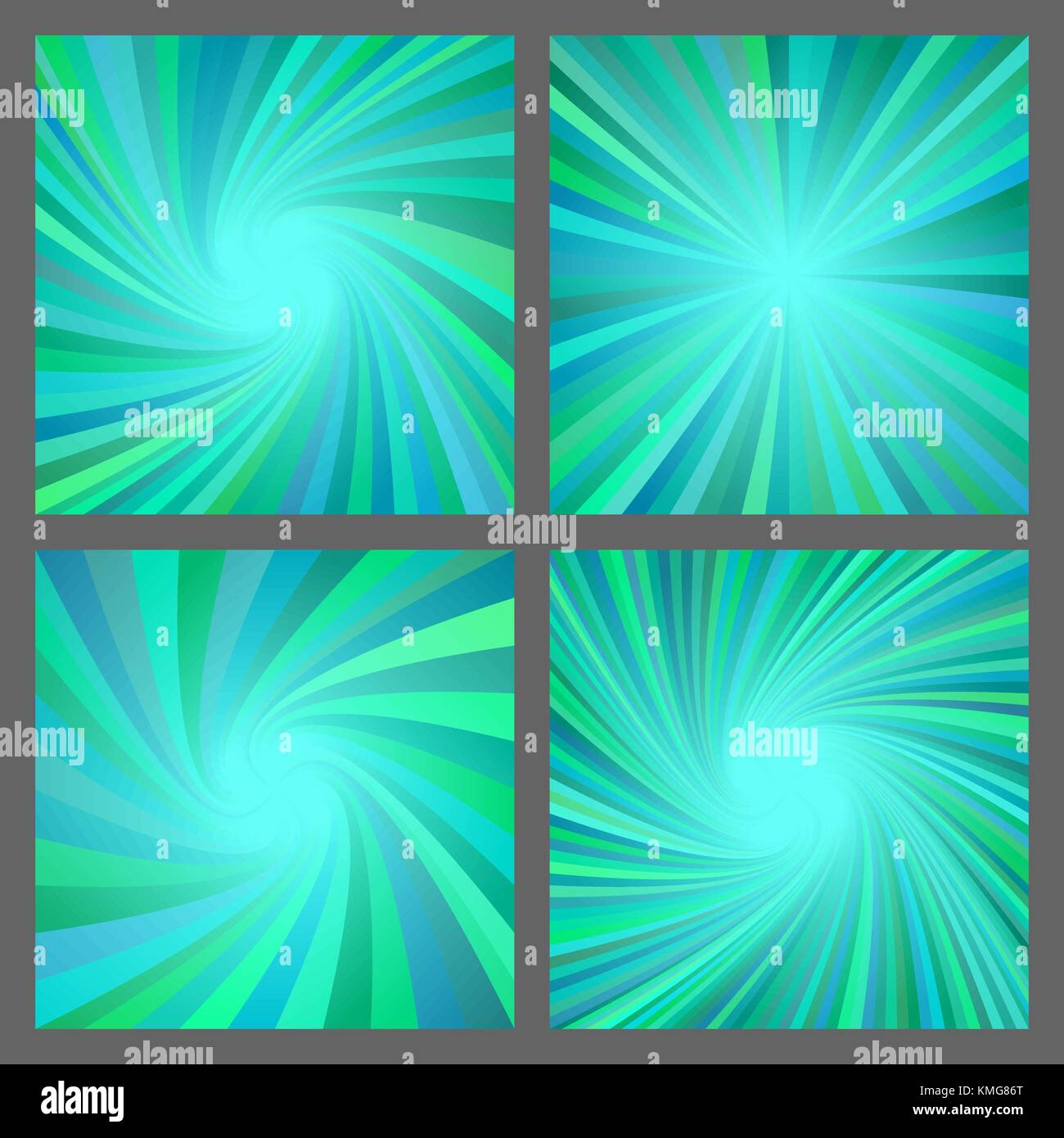 Teal spiral and ray burst background design set Stock Vector Image ...