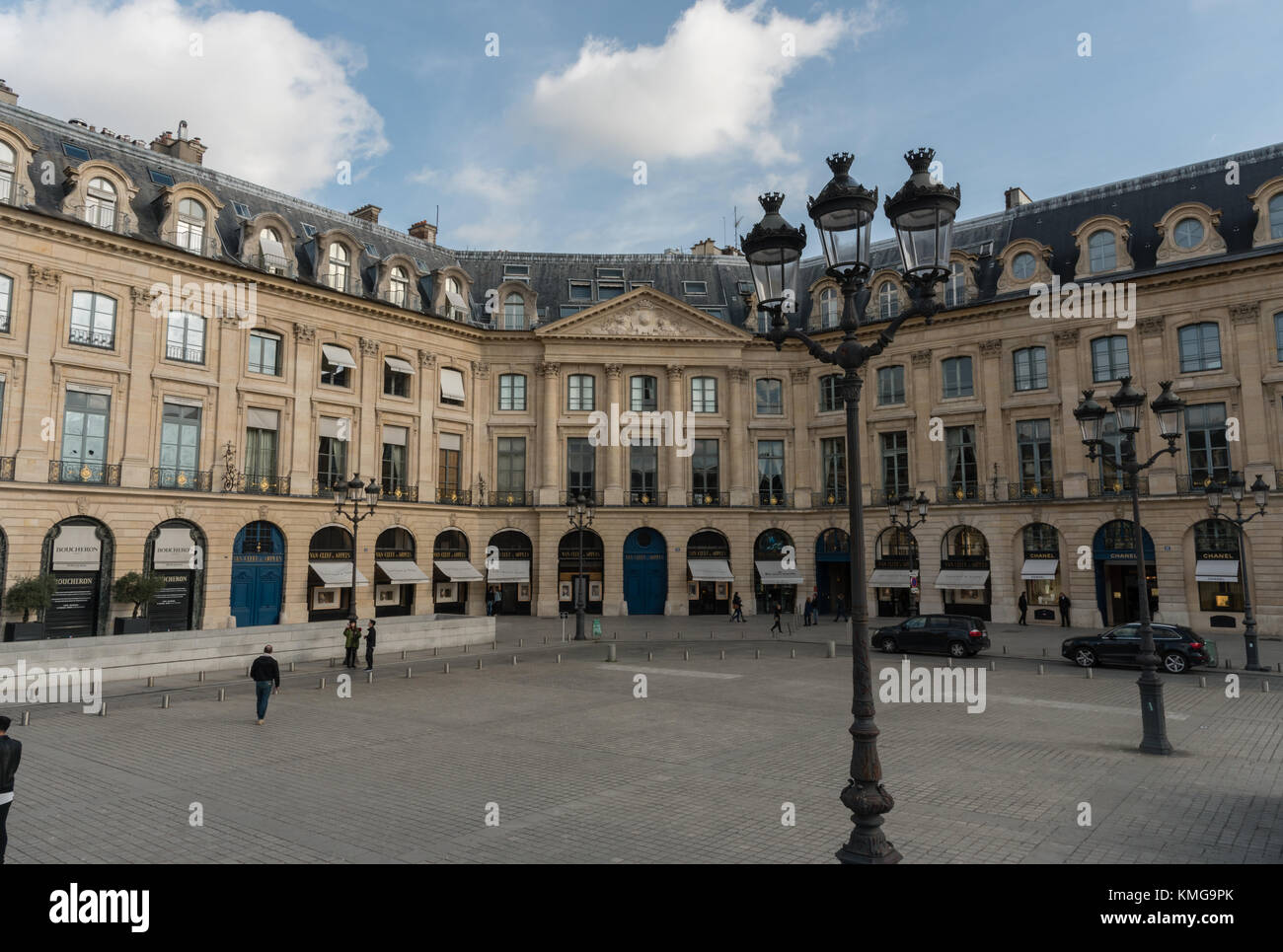 Facade of the Hôtel d'Évreux, Place Vendôme, Paris, late October Stock Photo