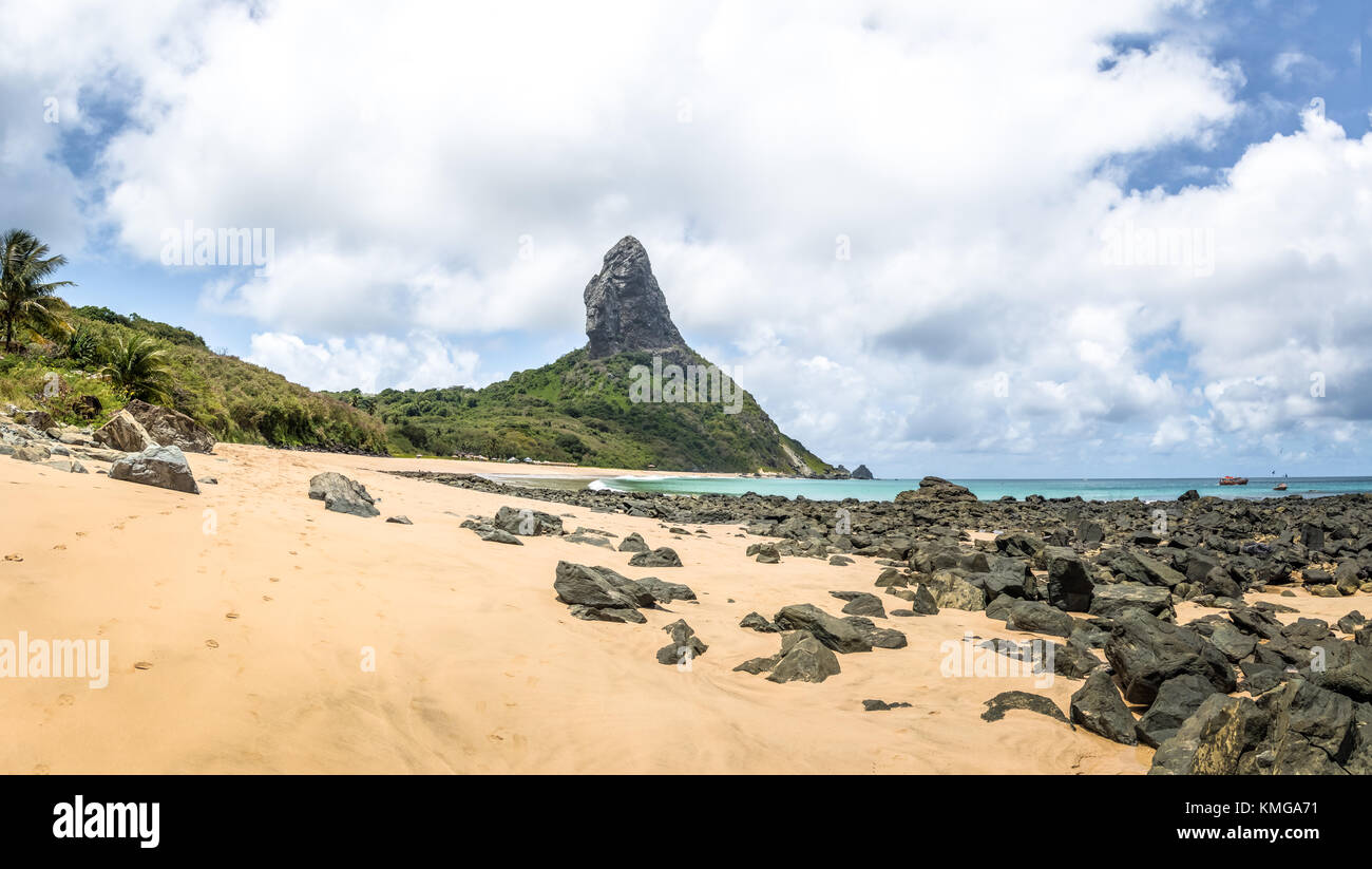 Panoramic view of Praia da Conceicao Beach and Morro do Pico - Fernando ...