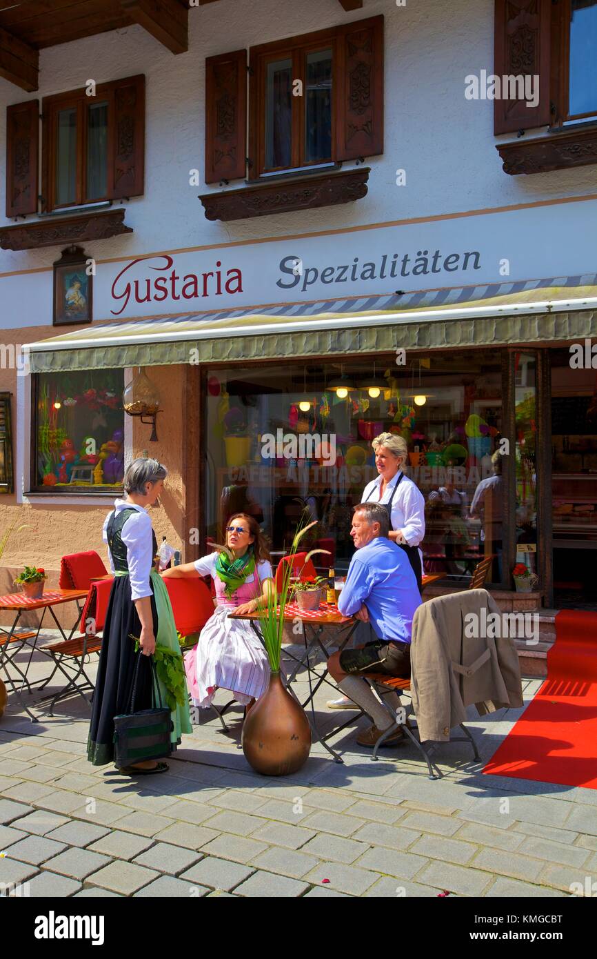 People Dining At Restaurant, St. Wolfgang, Austria, Europe, Stock Photo