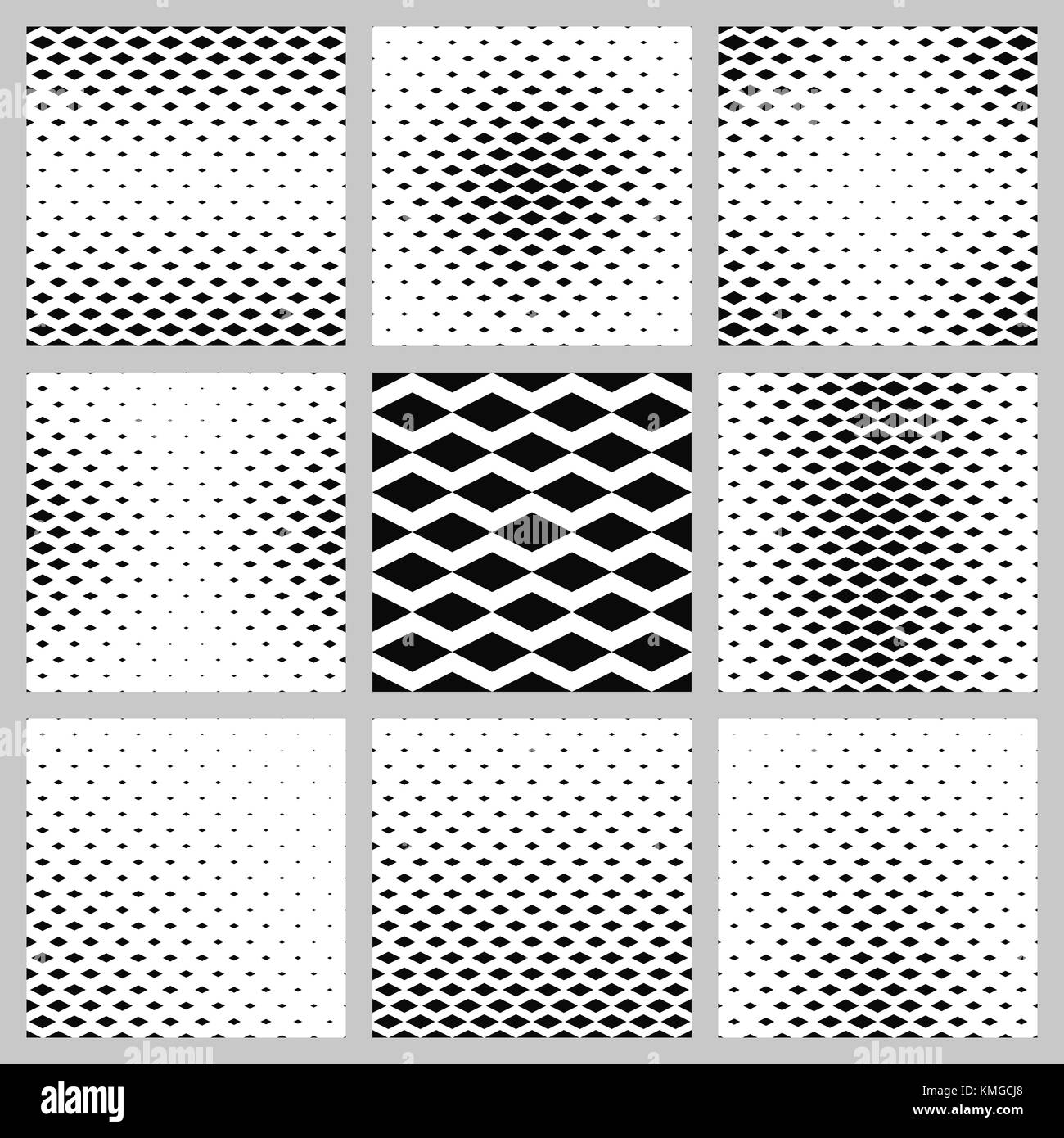 Black and white horizontal rhombus pattern set Stock Vector Image & Art ...