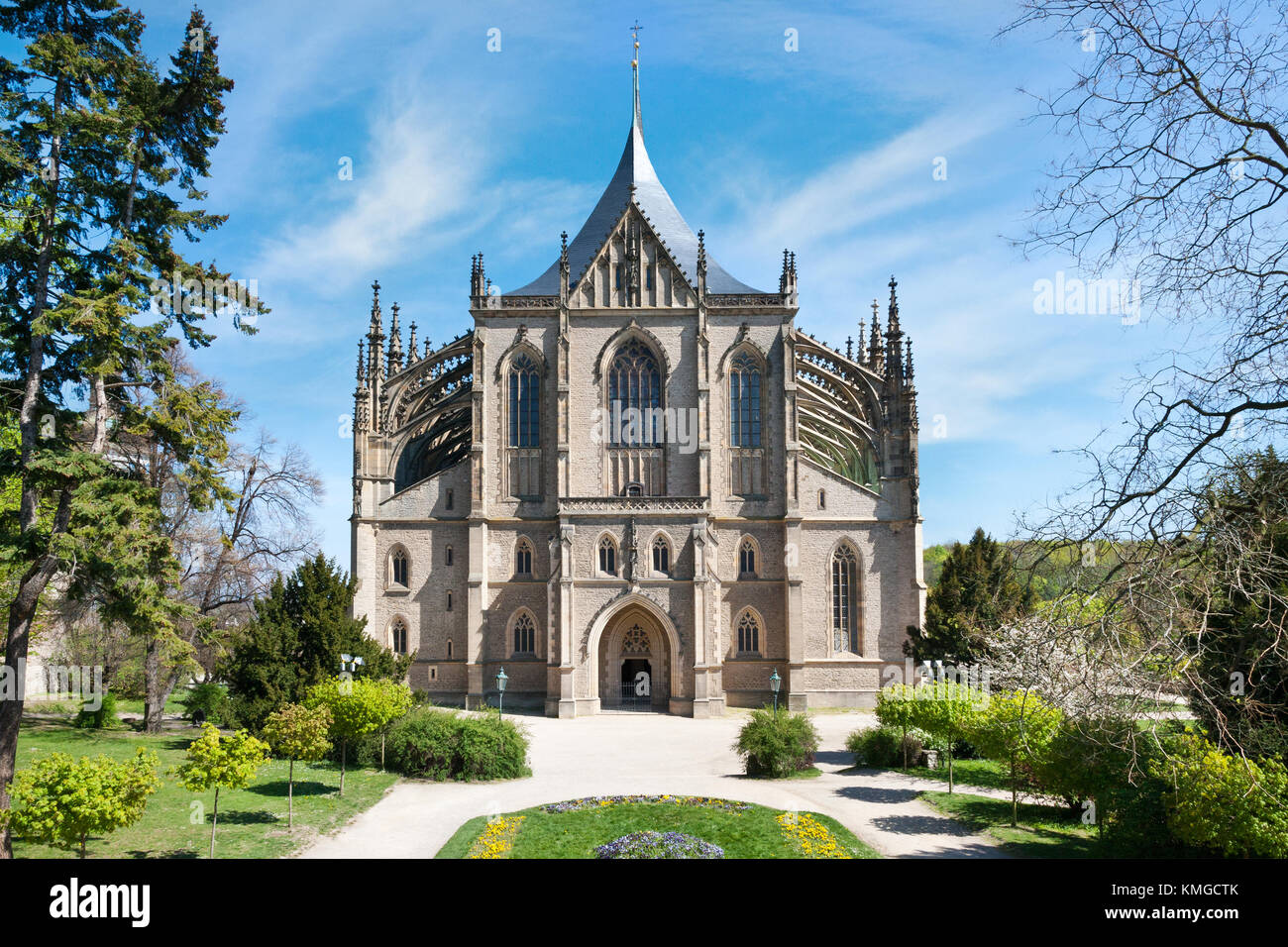 KUTNA HORA, CZECH REPUBLIC - JULY 13 -  gothic Saint Barbora cathedral (UNESCO) on July 13, 2014 in Kutna Hora town, Central Bohemia region, Czech rep Stock Photo