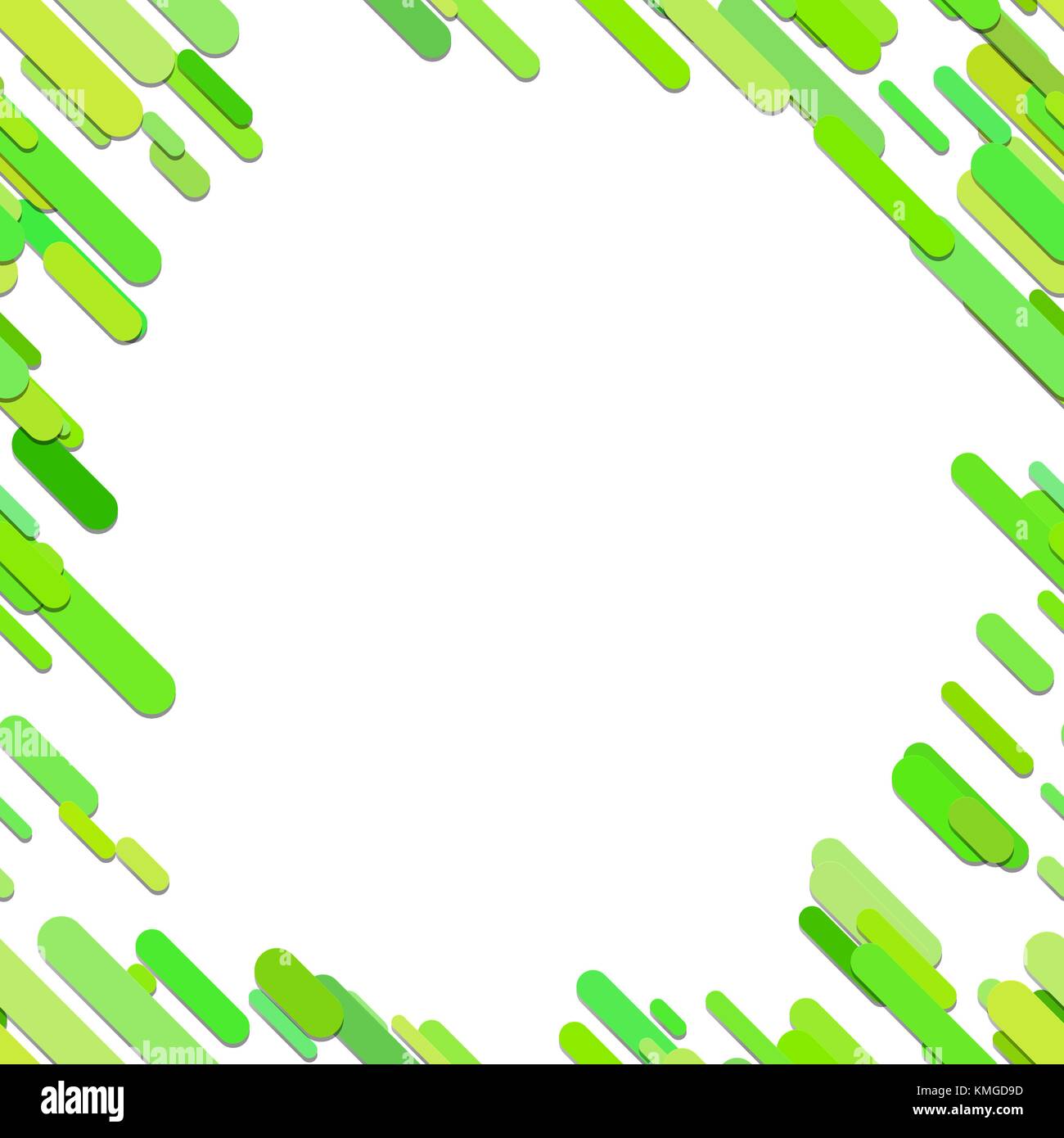 Chaotic rounded diagonal stripe pattern background - trendy vector graphic from green toned lines with shadow effects Stock Vector