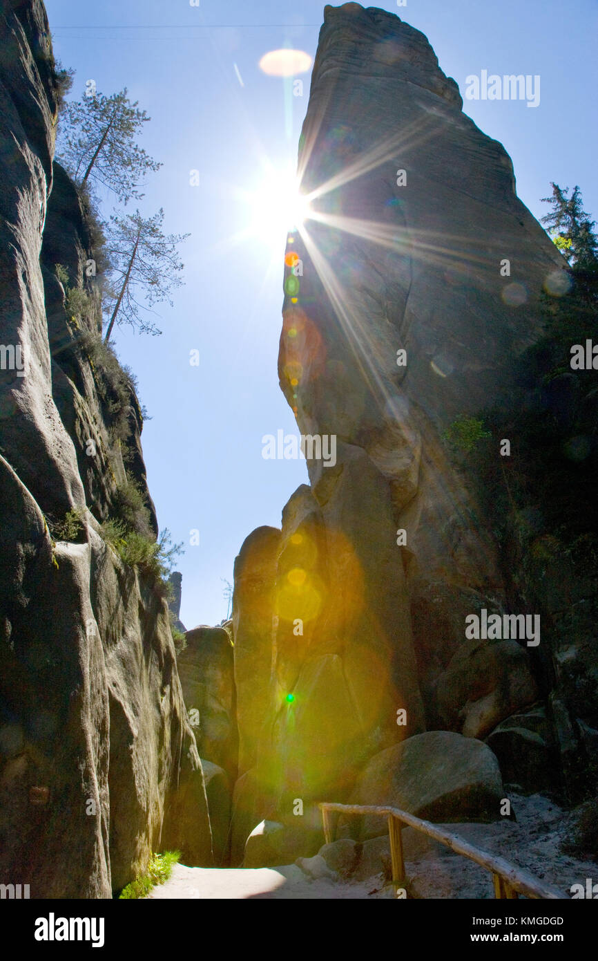 limestone Adrspach rock town and quarry lake national natural
