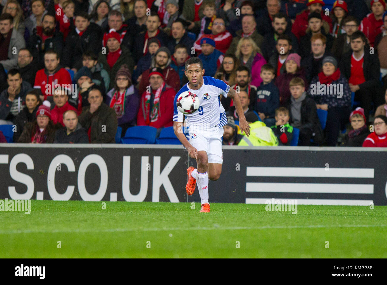 Cardiff, Wales, UK, 14th November 2017: Gabriel Torres of Panama during an International friendly match between Wales and Panama at Cardiff City Stadium. Stock Photo