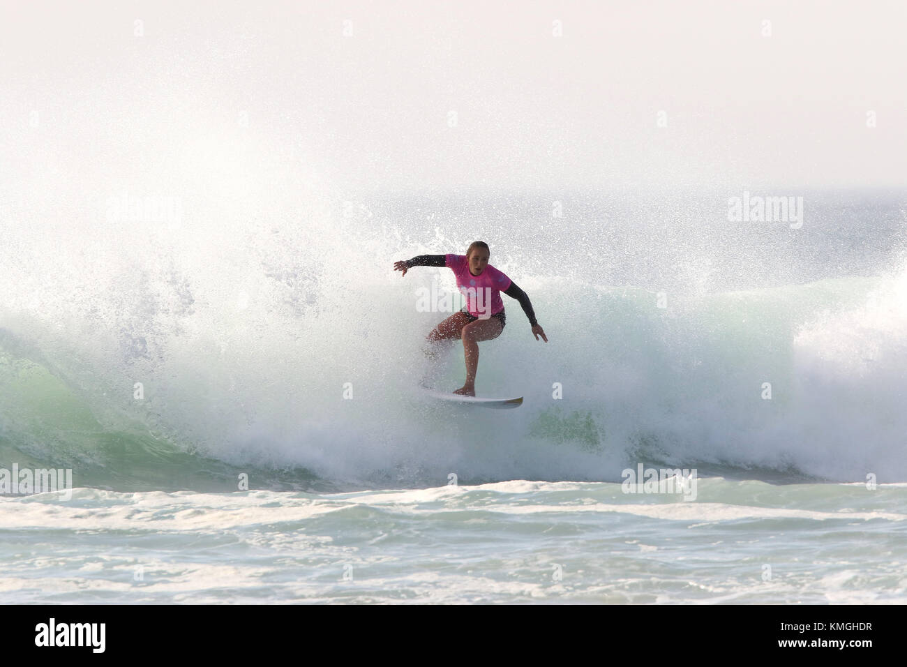 Hossegor, France. 14th Oct, 2017.  Carissa MOORE (HAW) win a Roxy Pro France 2017 during session of women world championship WSL of Quiksilver Pro France 2017 in Hossegor in France. Credit: Sebastien Lapeyrere/Alamy Live News. Stock Photo