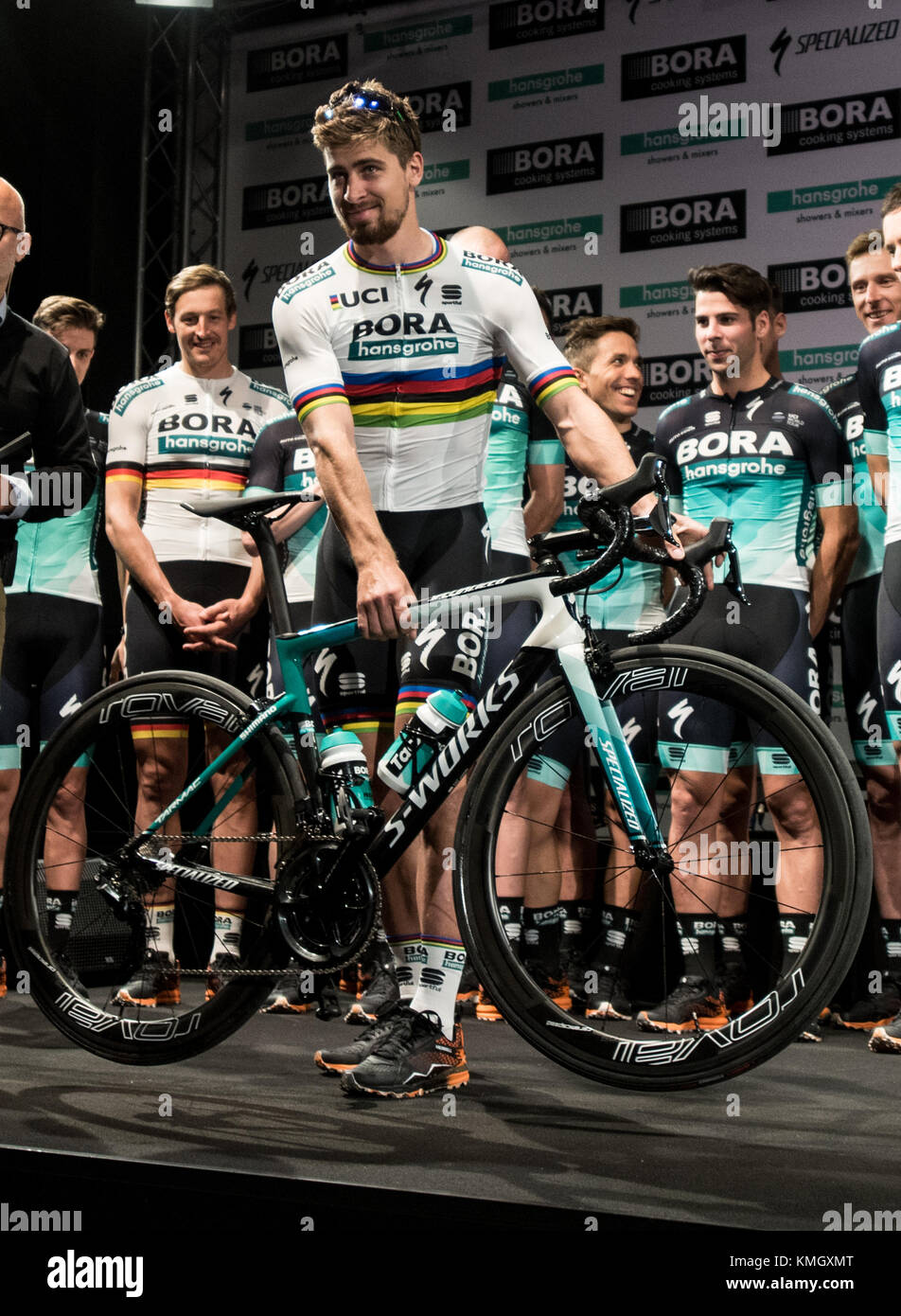 Peter Sagan of the BORA-Hansgrohe Team poses during the presentation of the  new jersey in Schiltach, Germany, 7 December 2017. Photo: Patrick  Seeger/dpa Stock Photo - Alamy