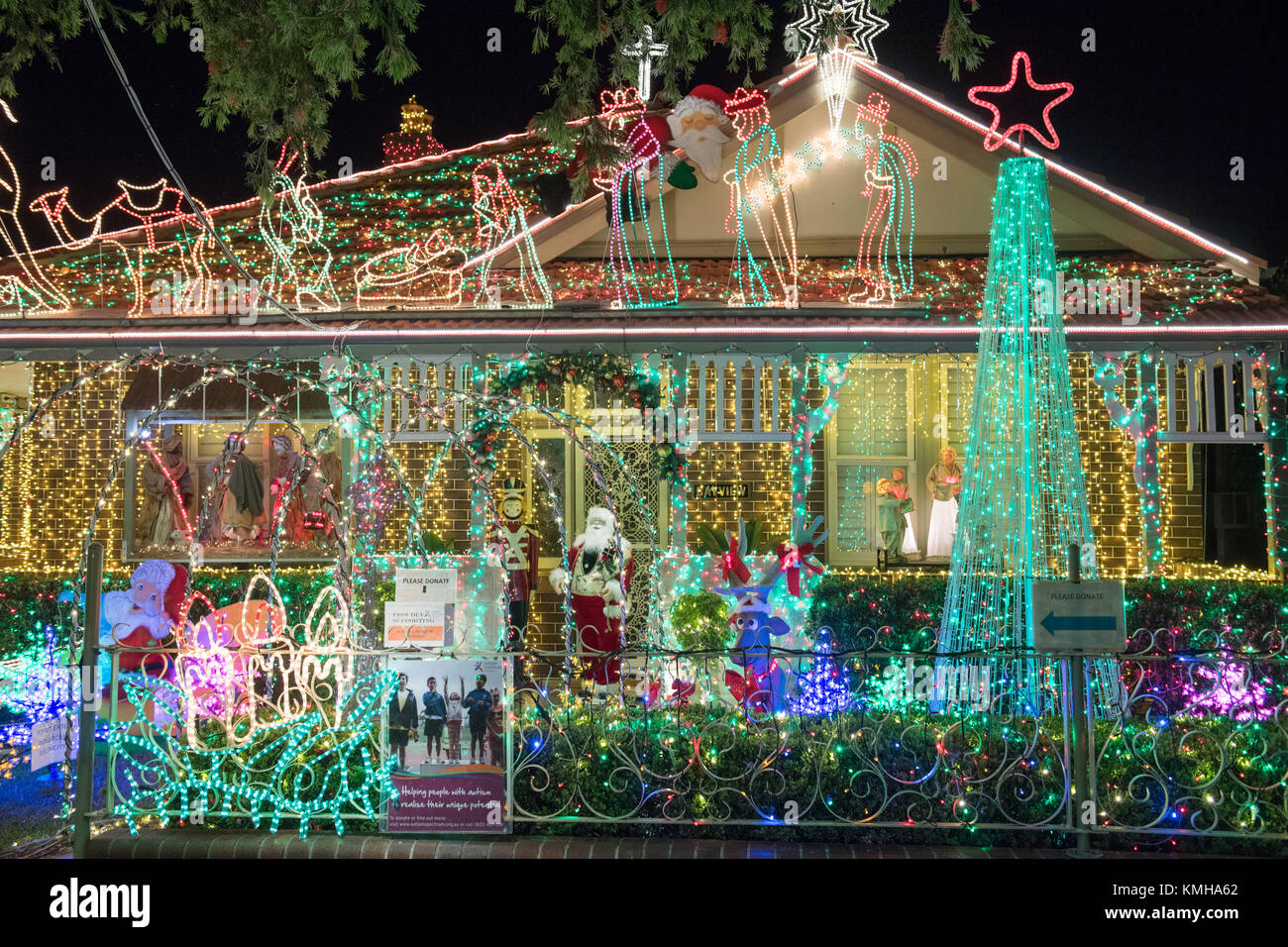 Sydney, Australia 11th December 2017 Christmas light display located