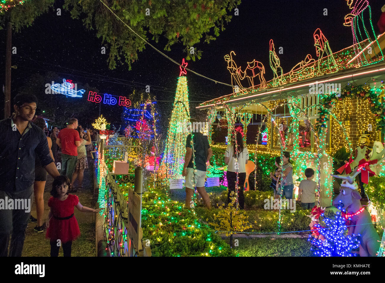 Sydney, Australia 11th December 2017 Christmas light display located
