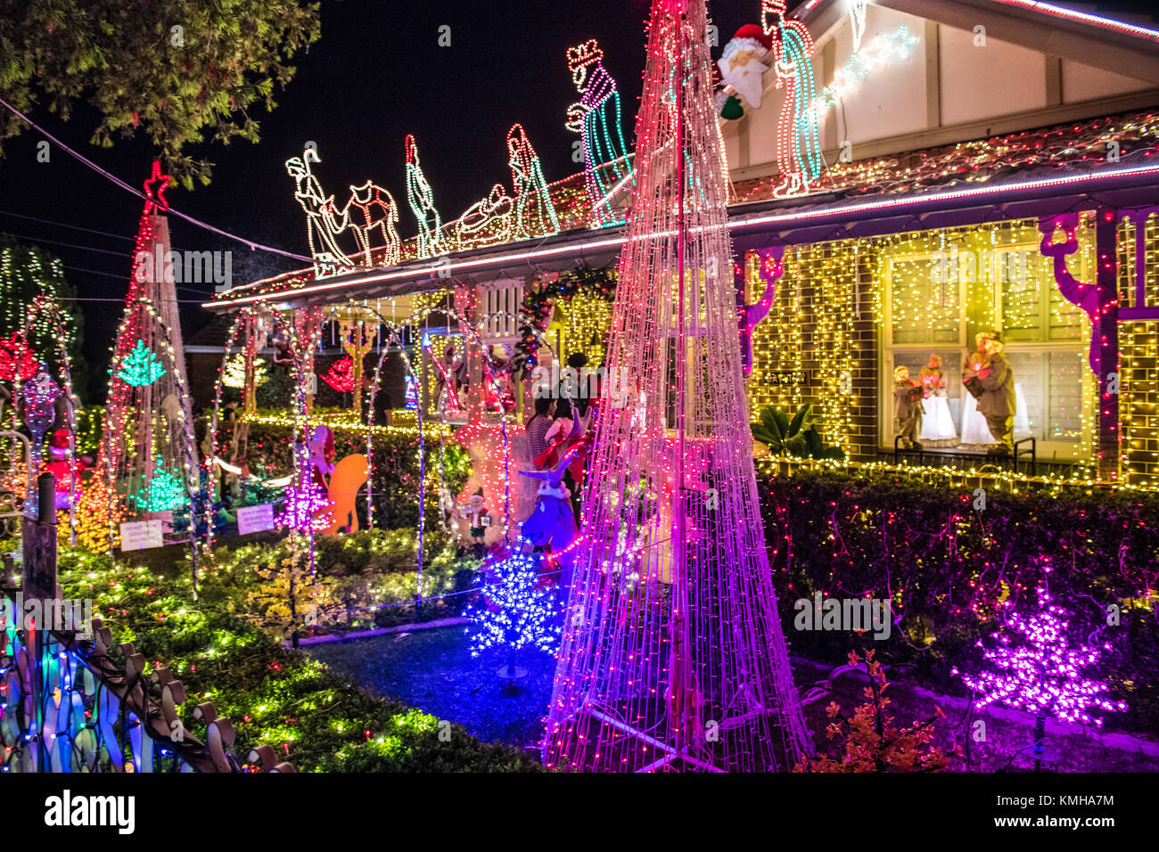 Sydney, Australia 11th December 2017 Christmas light display located at 191 Burwood Road