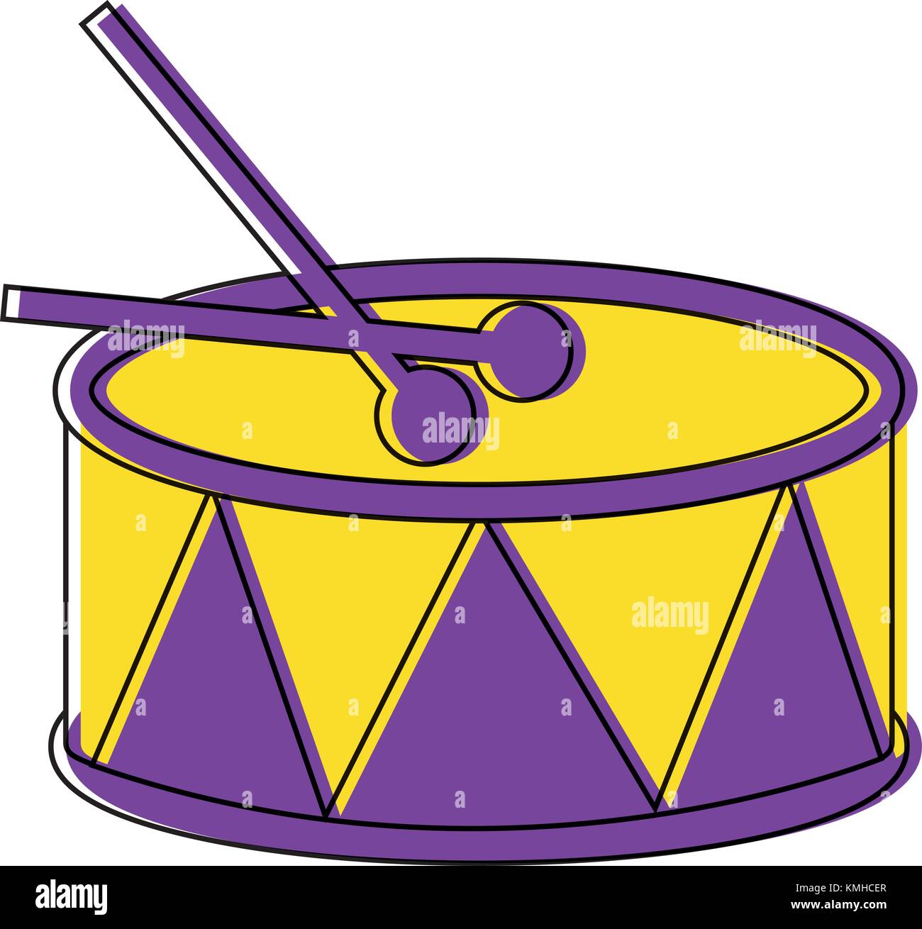 drum and sticks music instrument percussion Stock Vector Image & Art ...