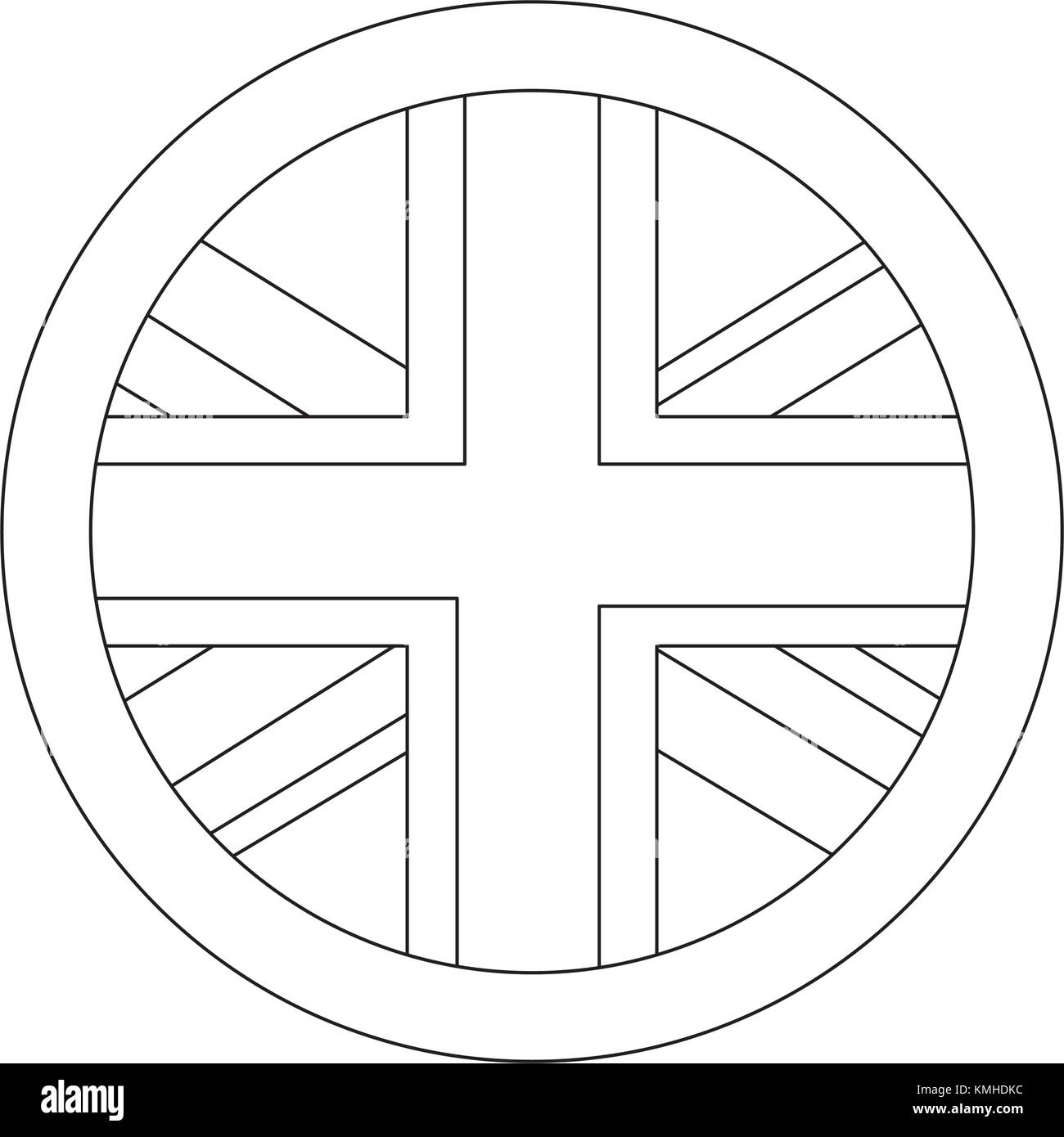 united kingdom flag badge round button Stock Vector