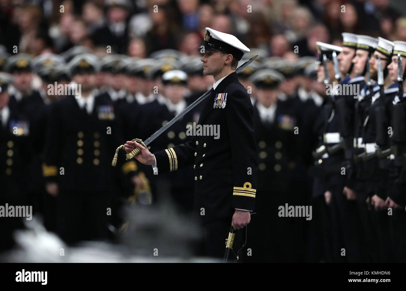 Royal Navy Lieutenant Commander Nick Leeson during the commissioning