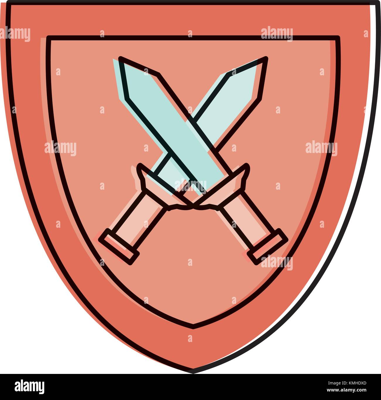 shield with warrior sword vector illustration design Stock Vector Image ...