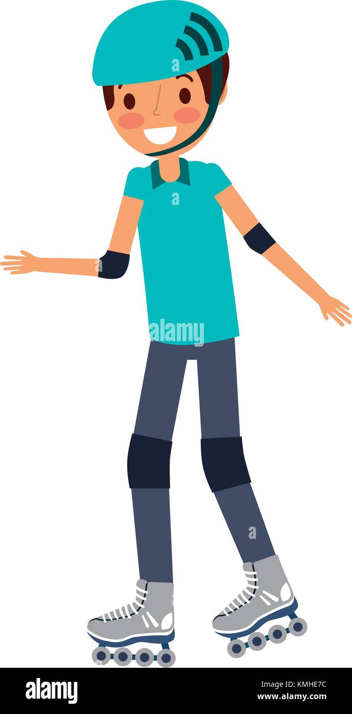 kid wearing helmet and roller skate funny Stock Vector Image & Art Alamy