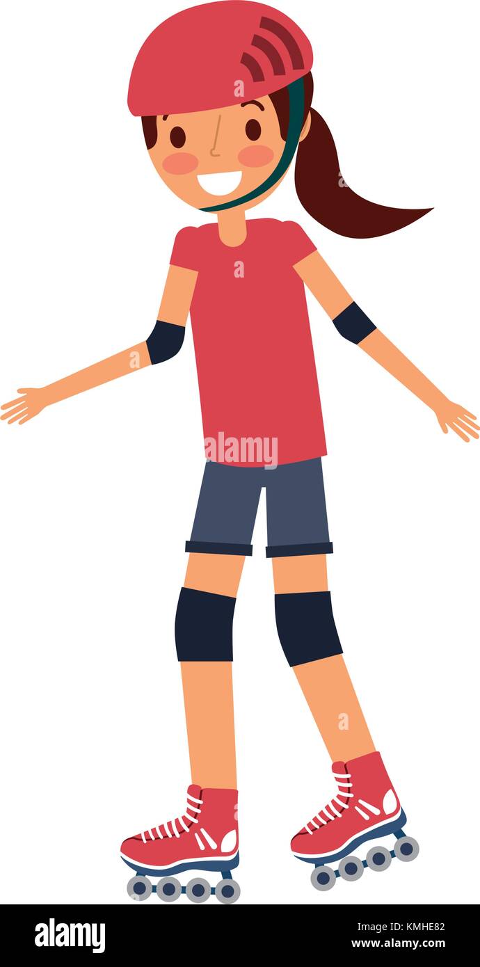 kid wearing helmet and roller skate funny Stock Vector Image & Art Alamy
