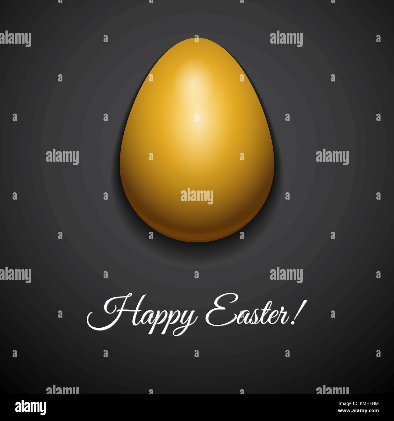 Happy Easter greeting card design with creative gold glossy easter egg ...