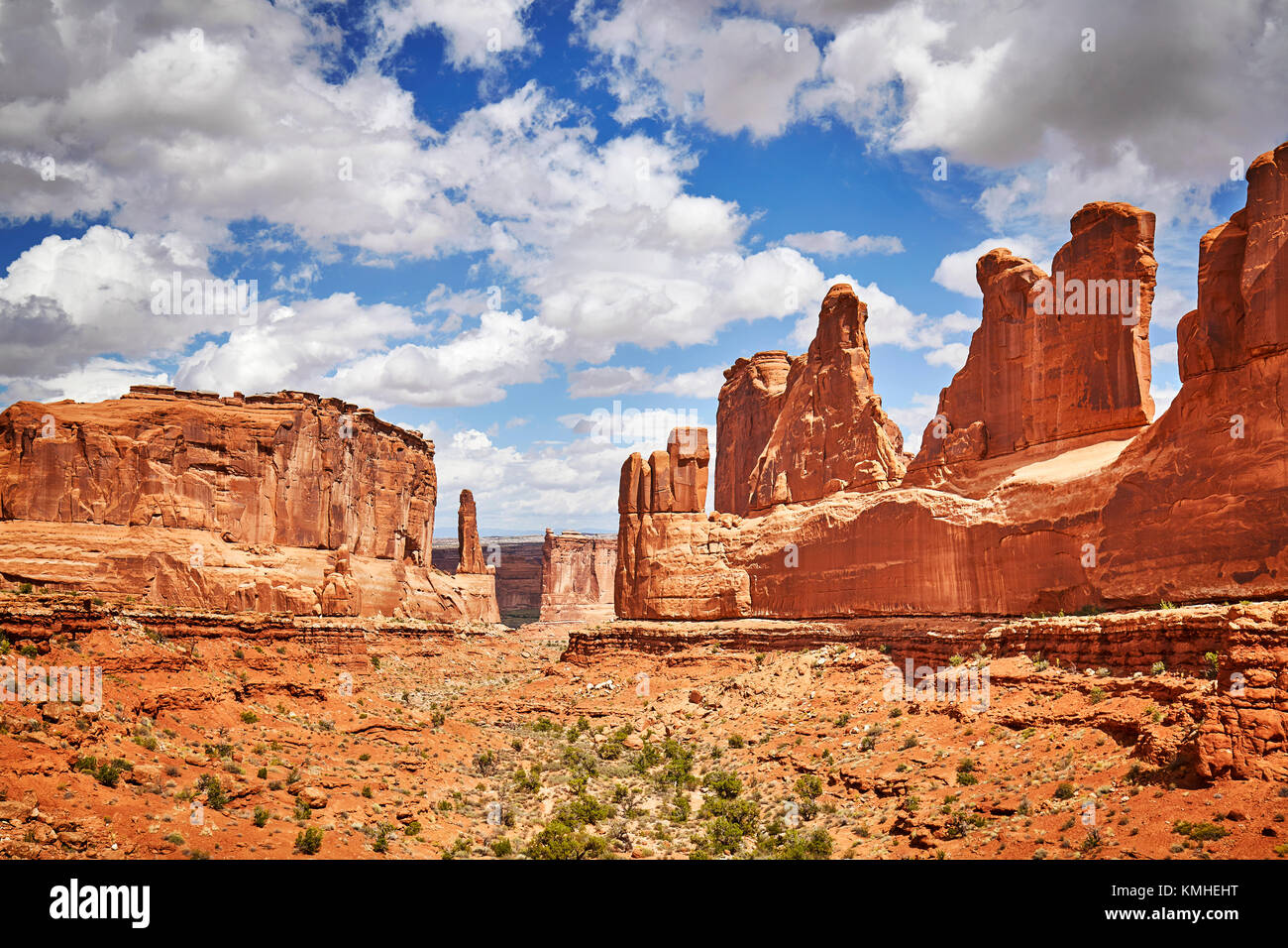 Park Avenue Trail view in Arches National Park, Utah, USA. Stock Photo