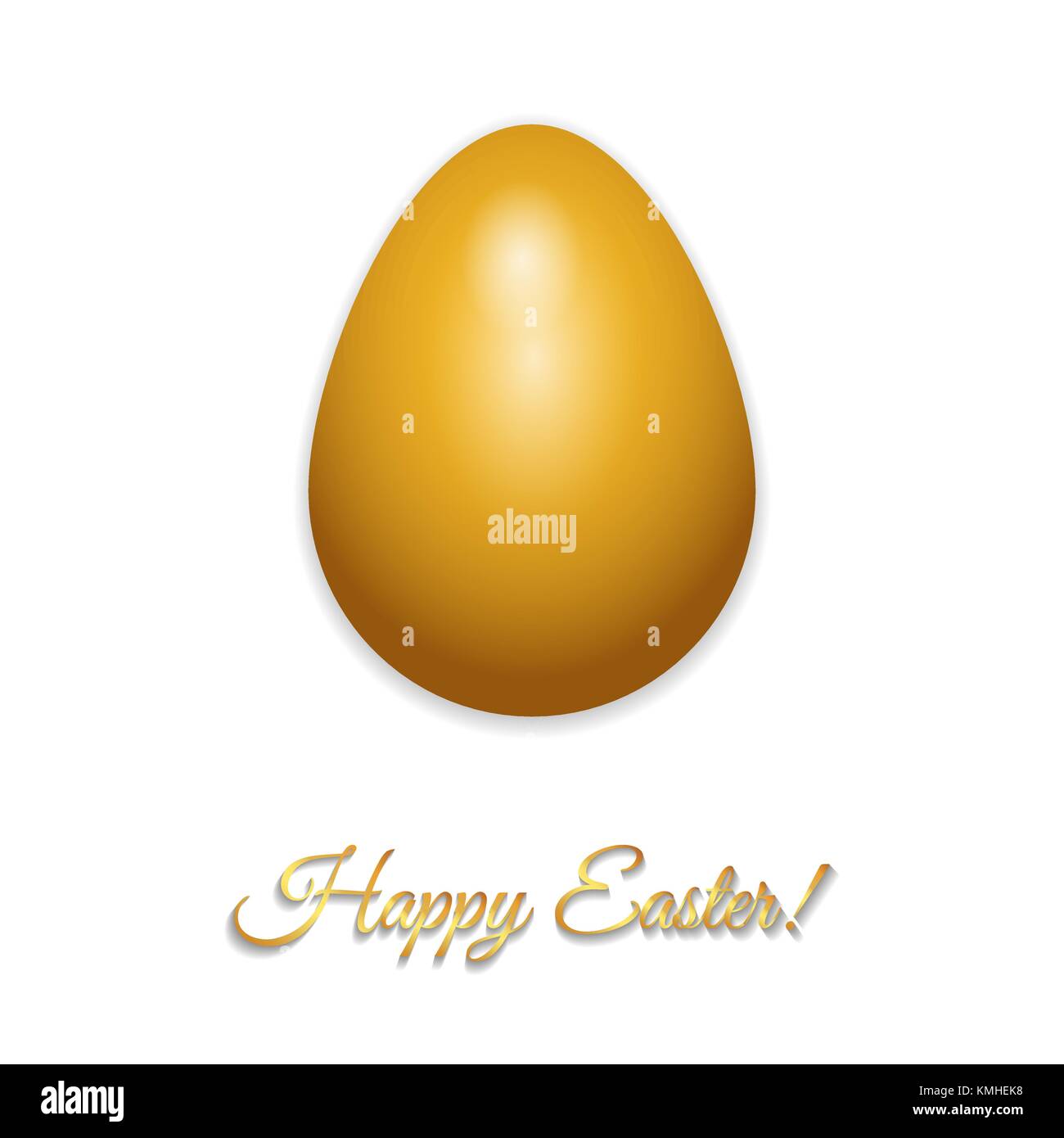 Happy Easter greeting card design with creative gold glossy easter egg ...