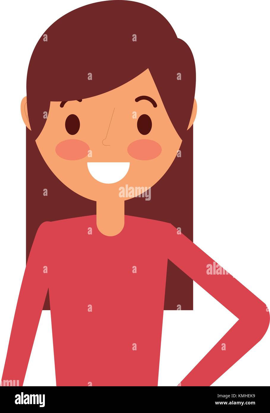 portrait cartoon woman smiling character Stock Vector Image & Art - Alamy
