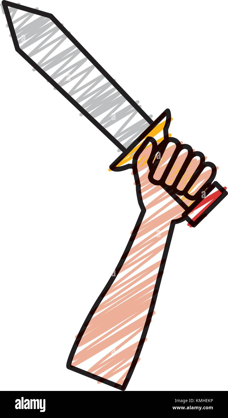Hand Sword Vector hand whit warrior sword vector illustration design Stock Vector Image ...