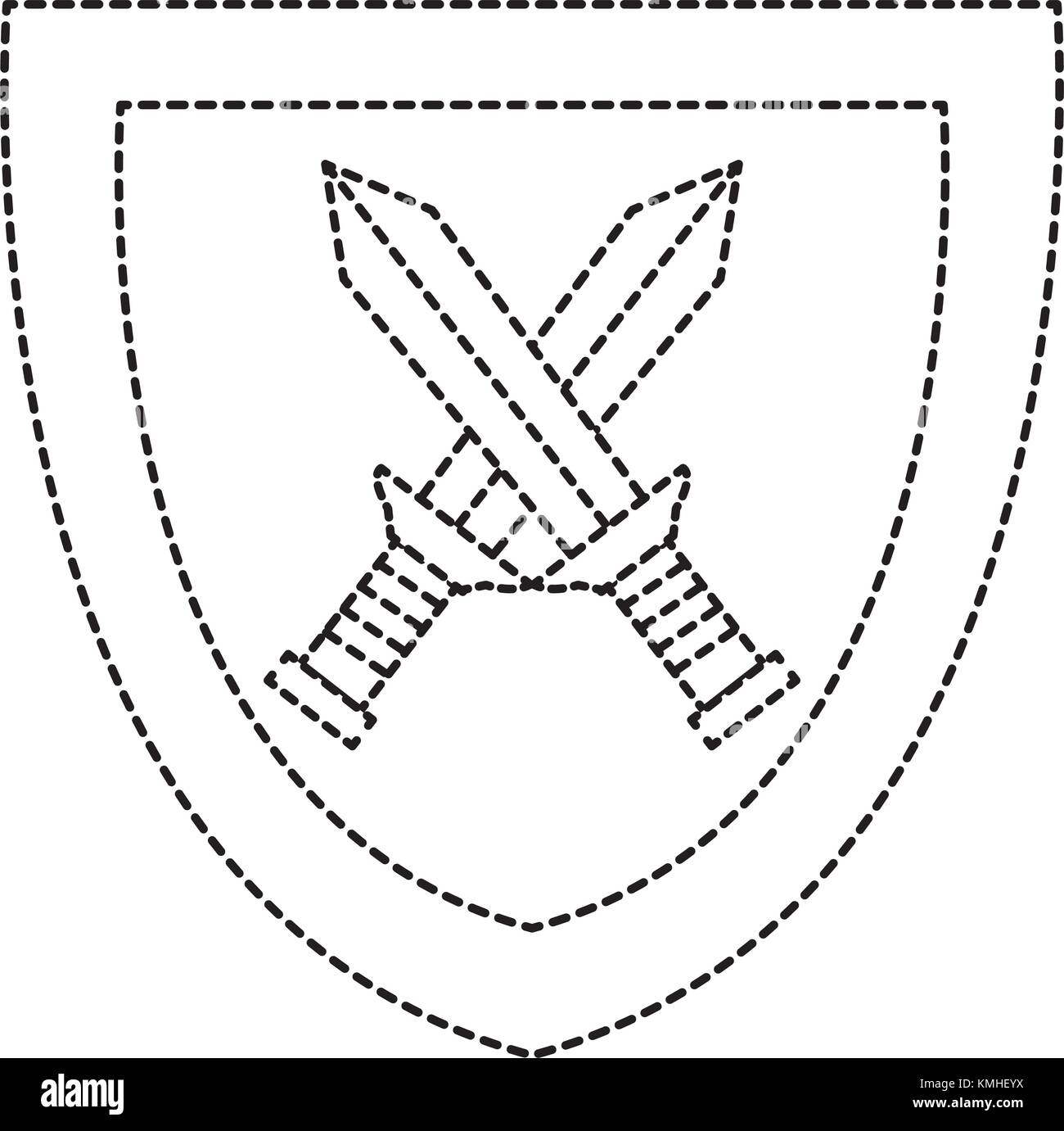 shield with warrior sword vector illustration design Stock Vector