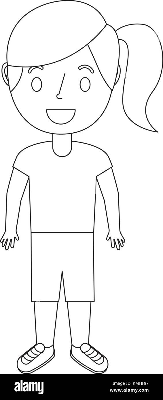 Young Girl Kid Character Standing Cartoon Stock Vector Image Art Alamy