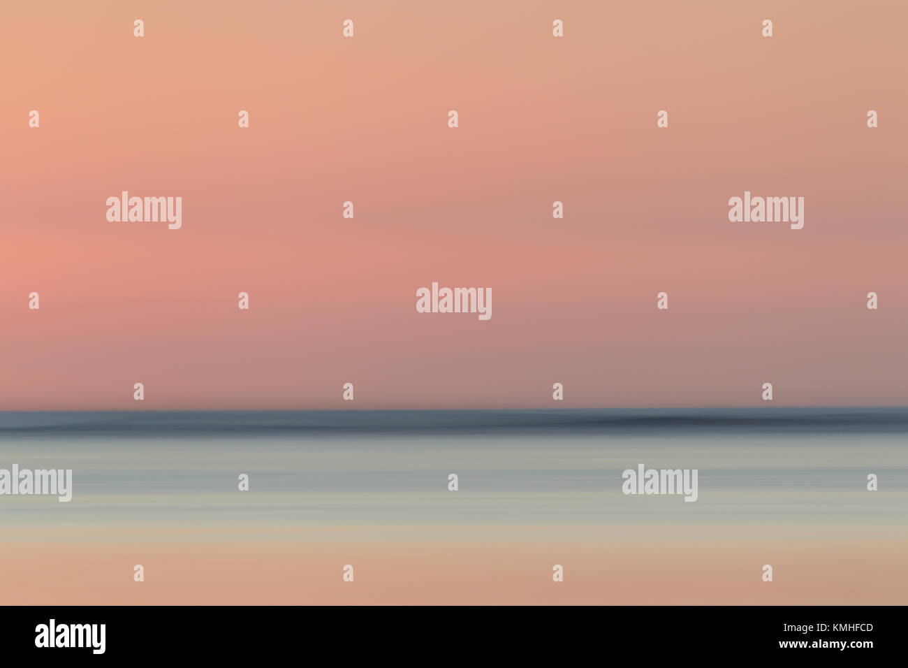 Abstract view of sea and horizon in Le Morne in Mauritius, Africa after sunset. Stock Photo
