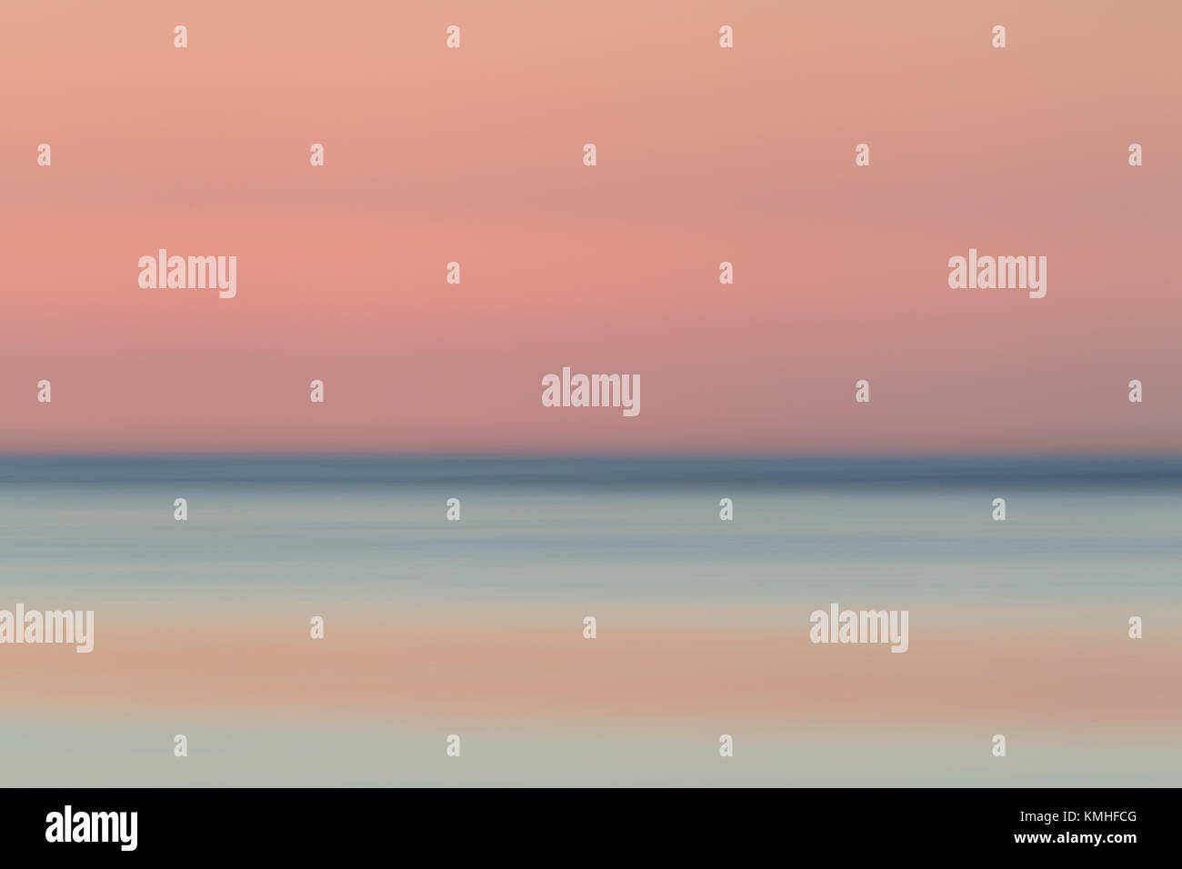 Abstract view of sea and horizon in Le Morne in Mauritius, Africa after sunset. Stock Photo